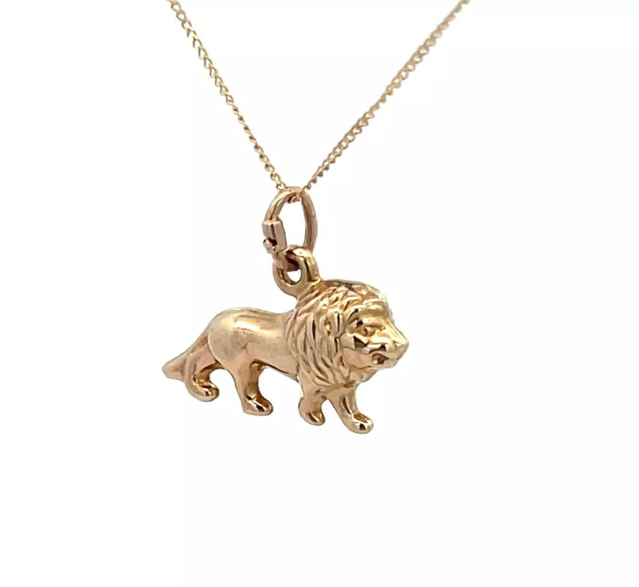 9Ct Yellow Gold Lion Charm Pendant