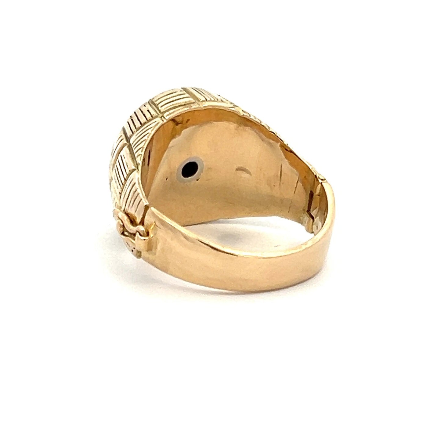14Ct Yellow Gold 1.50 Carat TW Diamond Hinged Men's Ring Sz S1/2 WITH VALUATION