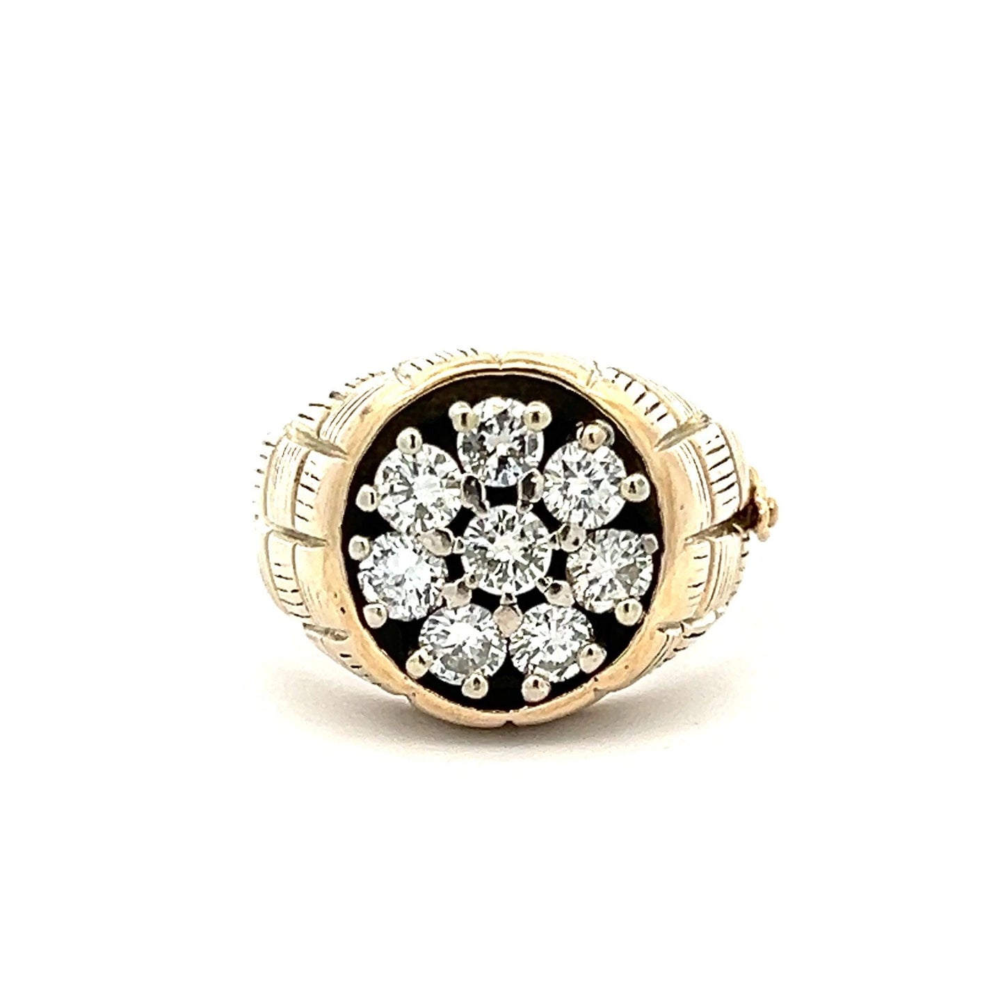 14Ct Yellow Gold 1.50 Carat TW Diamond Hinged Men's Ring Sz S1/2 WITH VALUATION