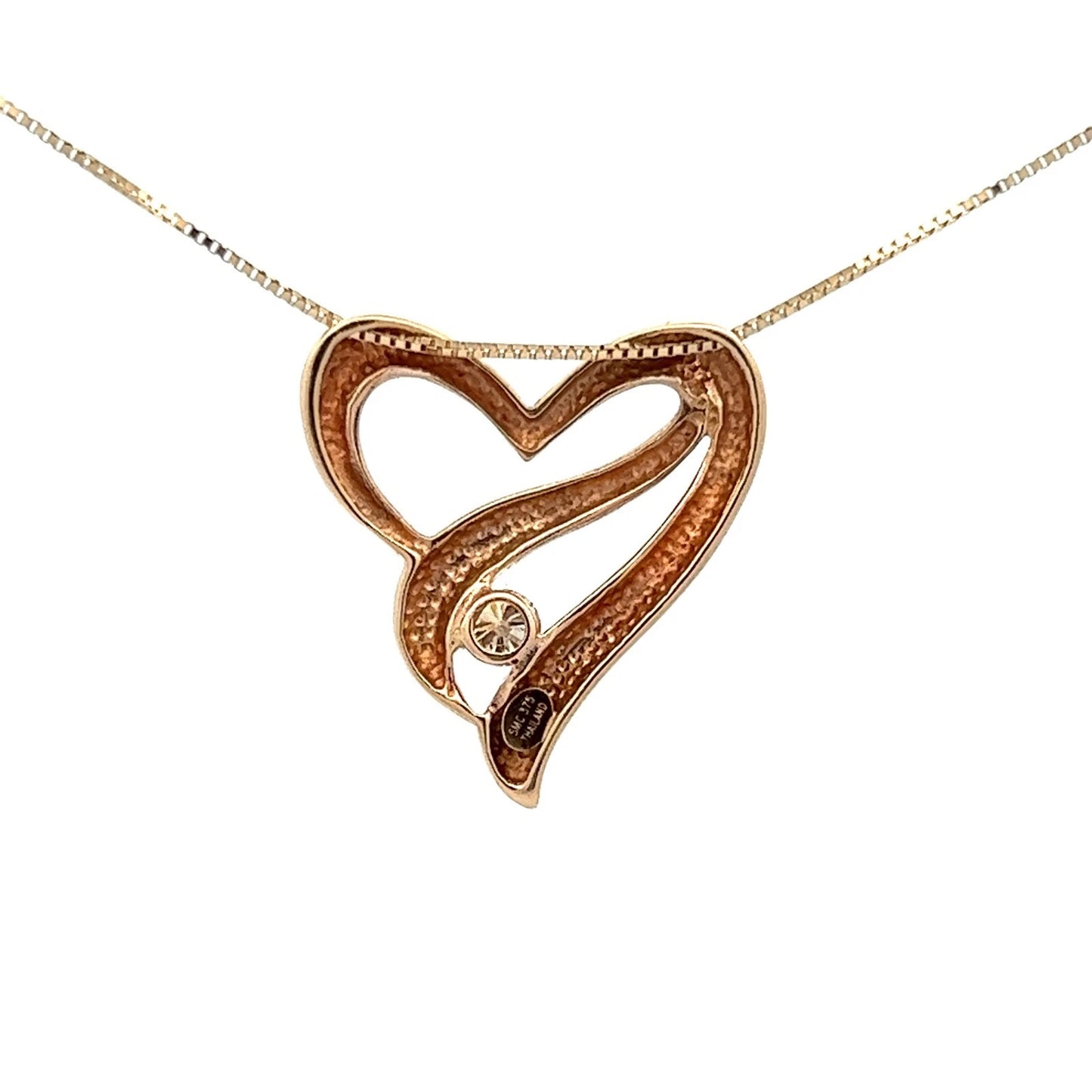 9Ct Yellow Gold 0.24 Carat TW Diamond Accent Heart Pendant