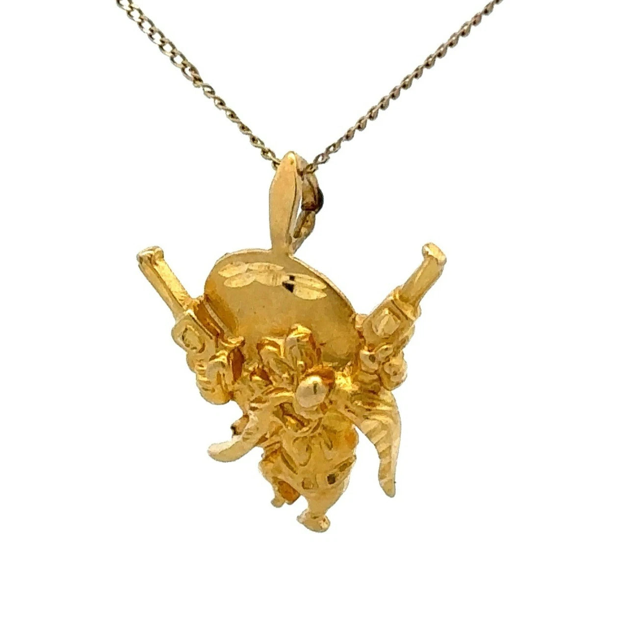 14Ct Yellow Gold Vintage Looney Tunes Yosemite Sam Slider Charm Pendant