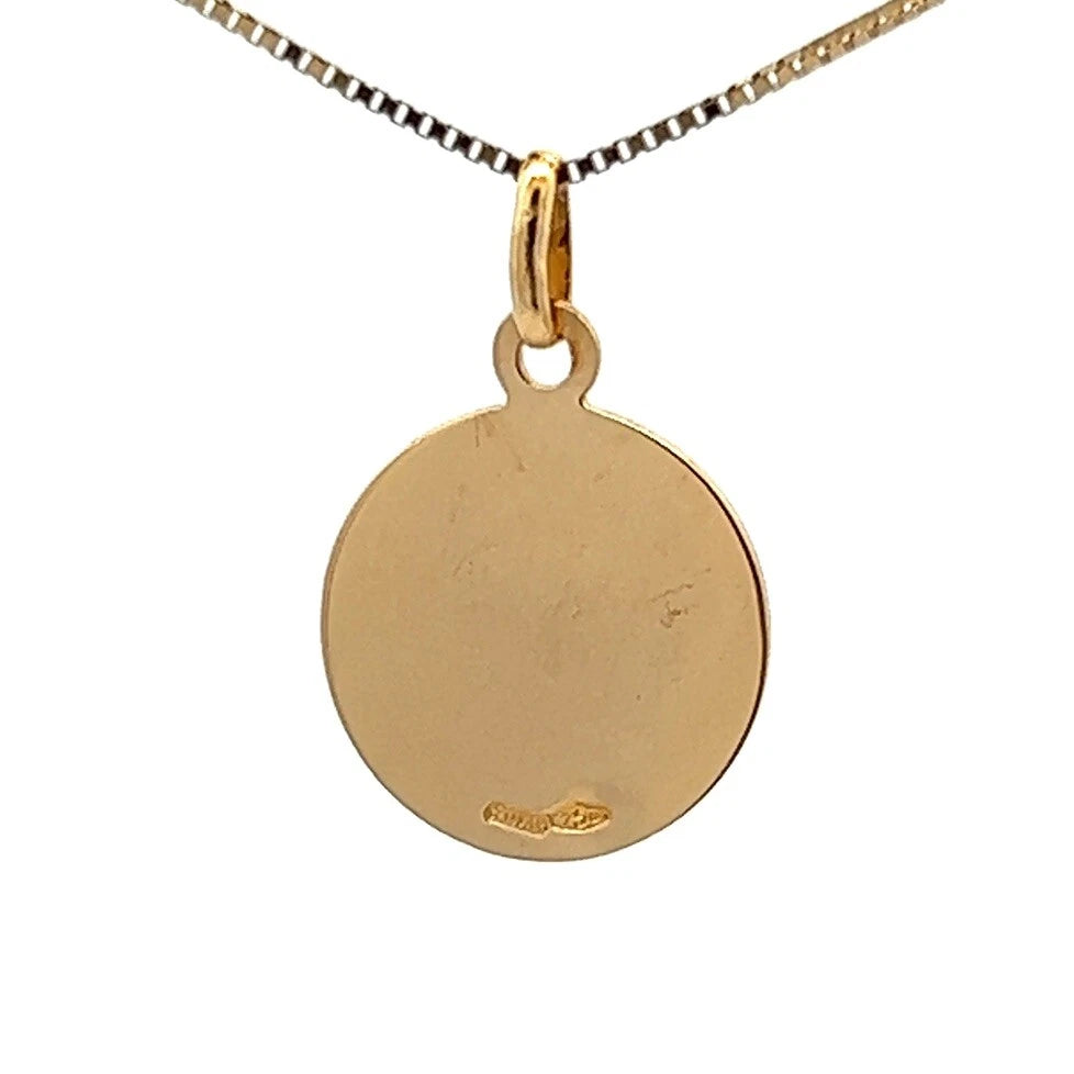 18Ct Yellow Gold Saint Christopher Medallion Charm Pendant