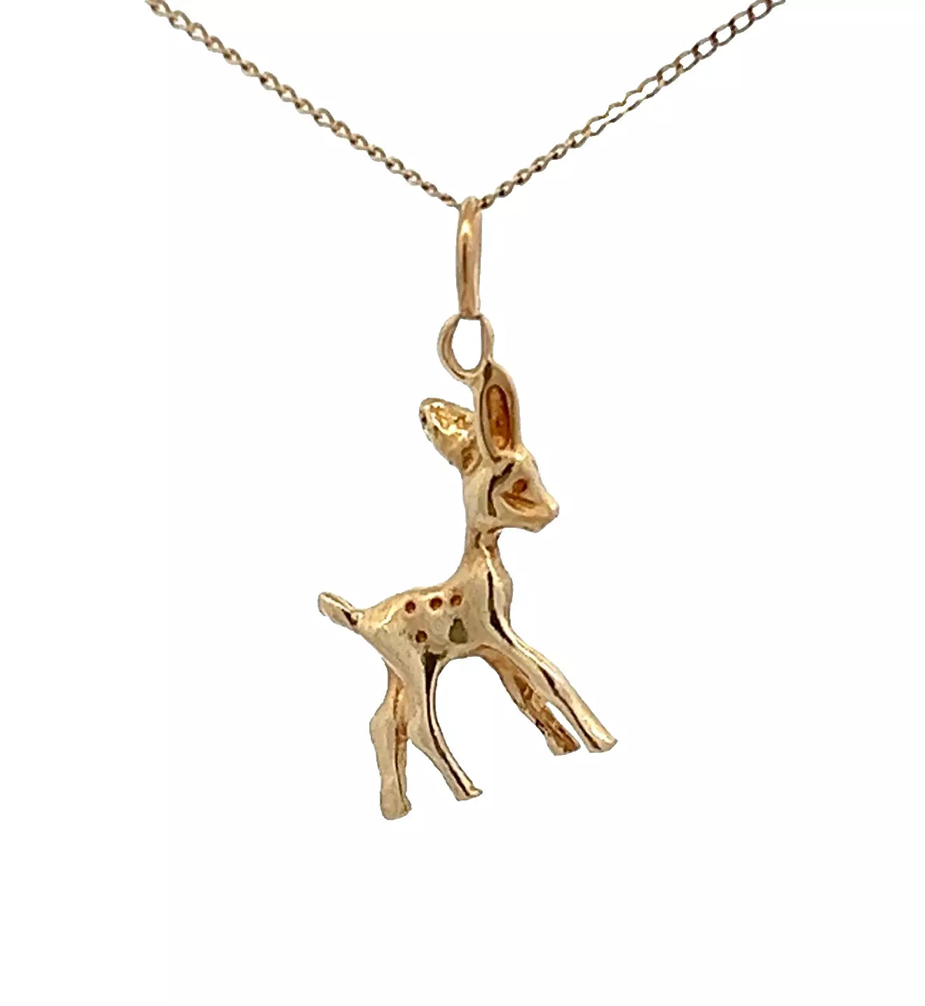 9Ct Yellow Gold Bambi Deer Charm Pendant