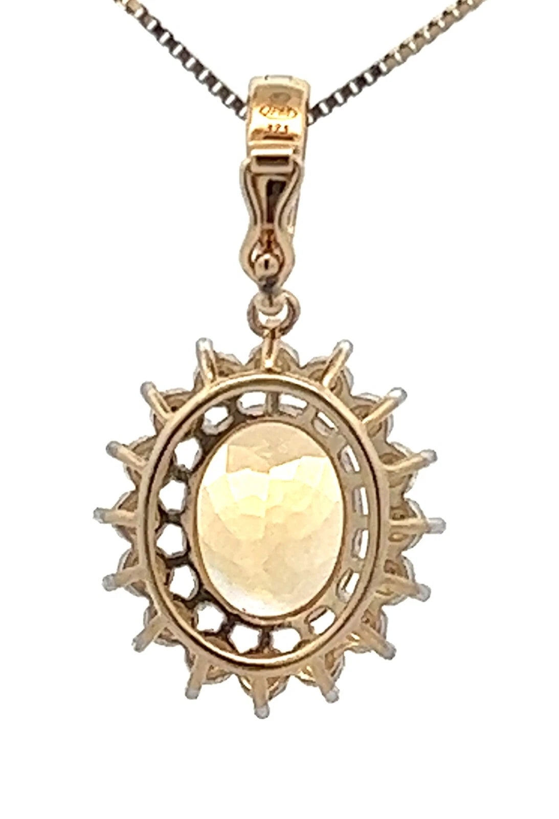 9Ct Yellow Gold Synthetic Citrine and Diamond Enhancer Pendant