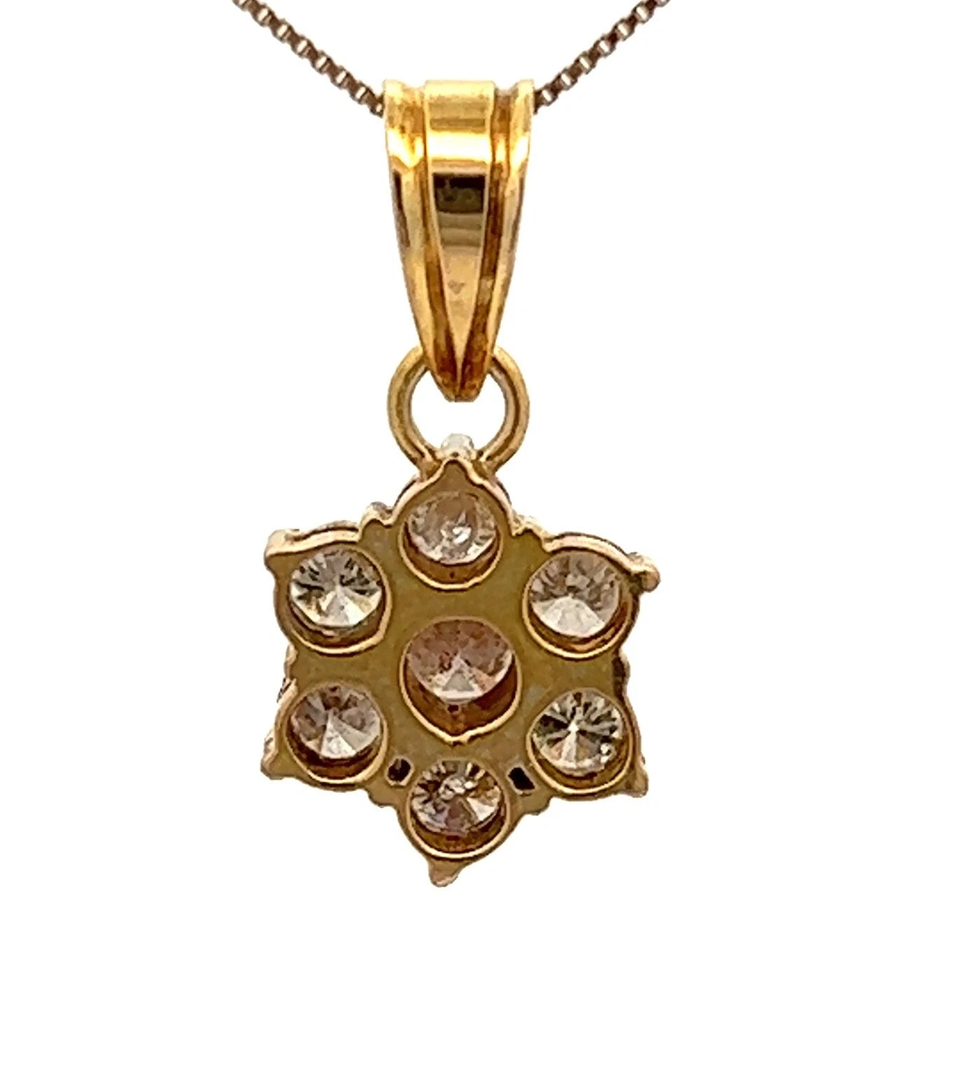 14Ct Yellow Gold .80 Carat Diamond Cluster Pendant