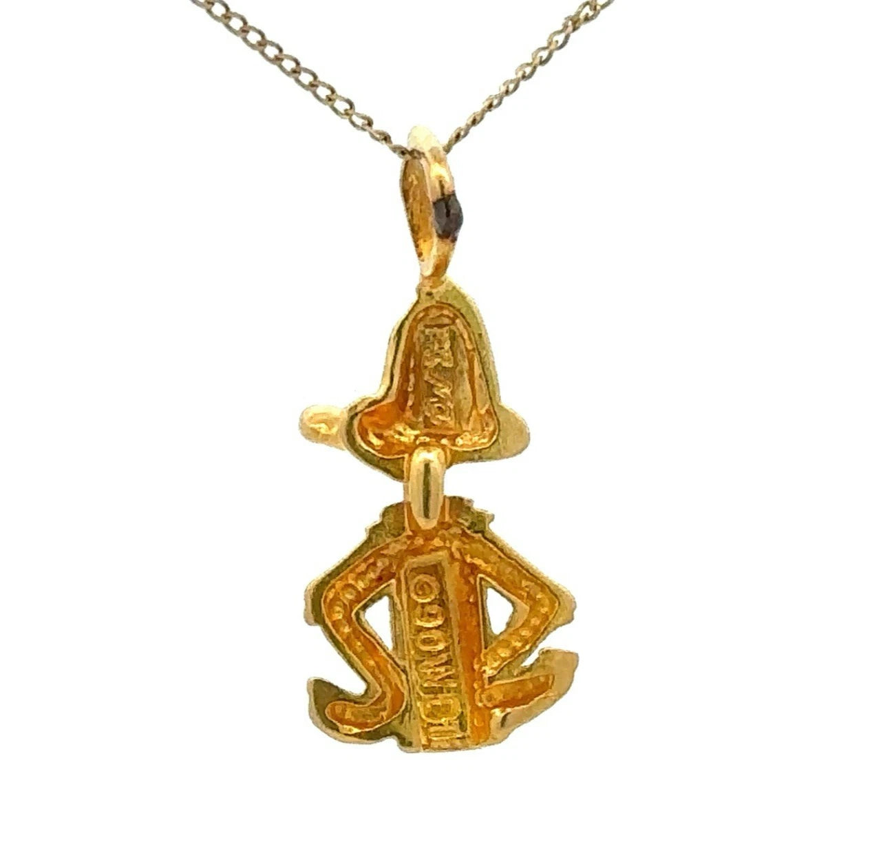 14Ct Yellow Gold Vintage Looney Tunes Daffy Duck Slider Charm Pendant