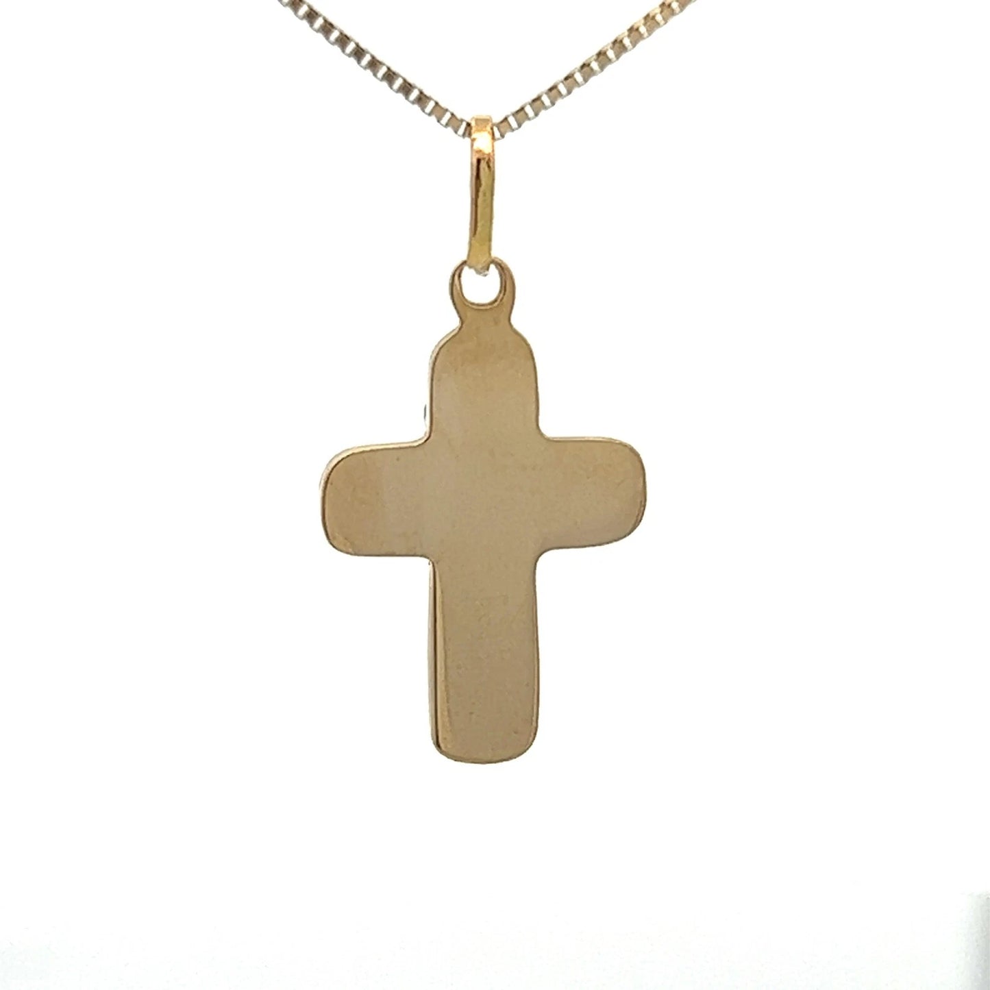 14Ct Yellow Gold Puffed Crucifix Pendant