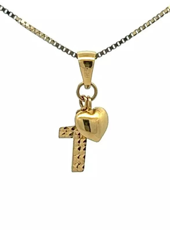 18Ct Yellow Gold Love & Faith Mini Pendant