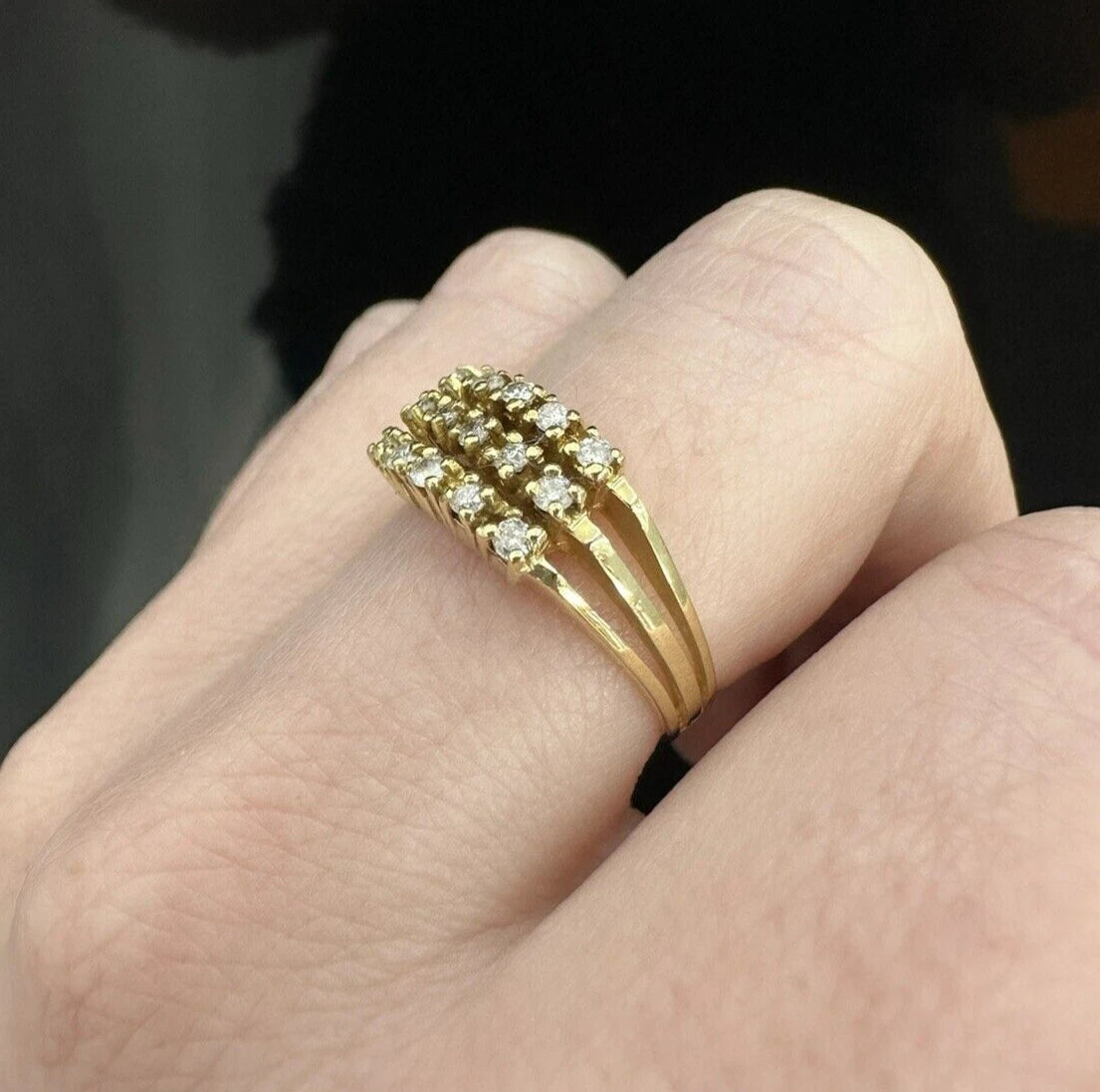 18Ct Yellow Gold Vintage .30 Carat TW Diamond Ring Sz N