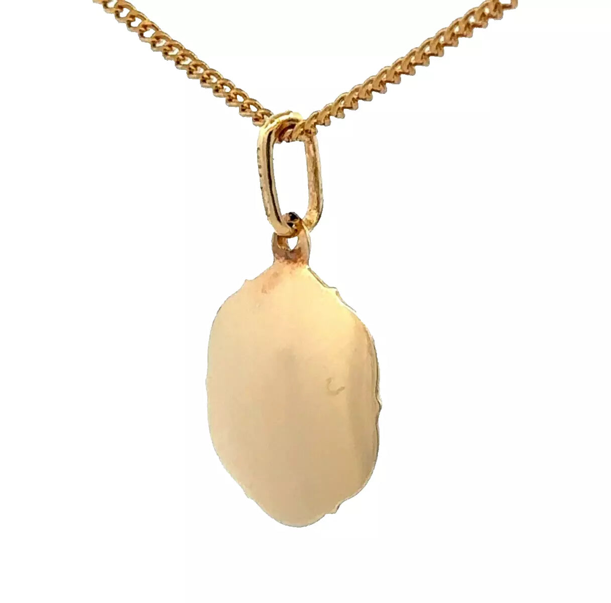 9Ct Yellow Gold 14mm Scalloped Edge Angel Pendant