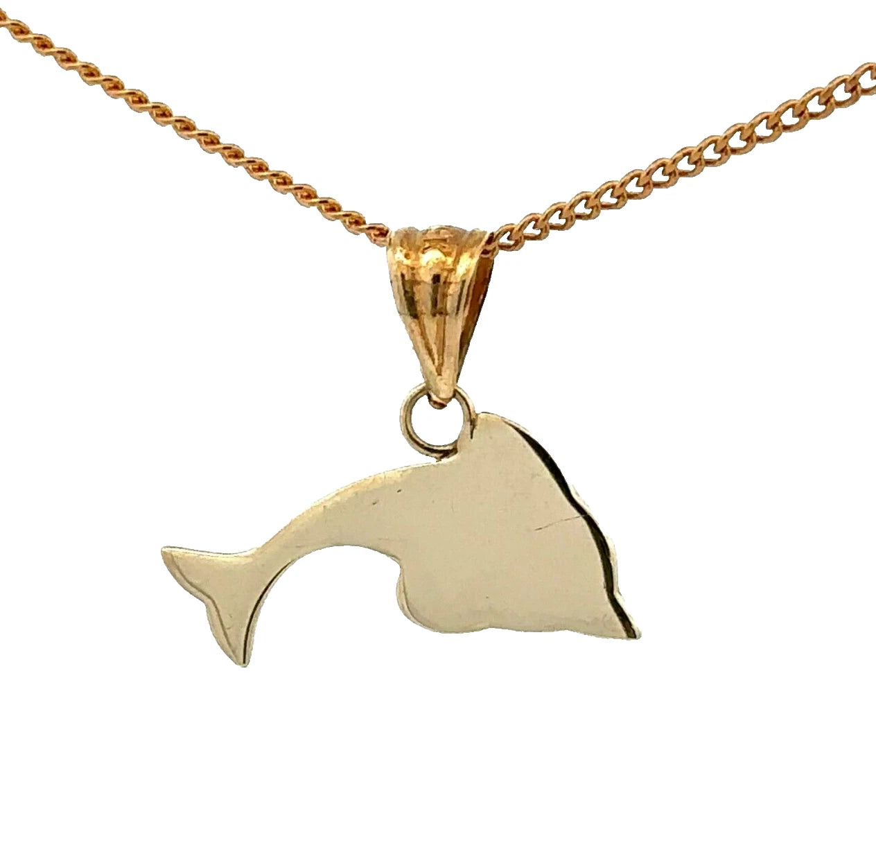 9Ct Yellow Gold Vintage Dolphin Pendant