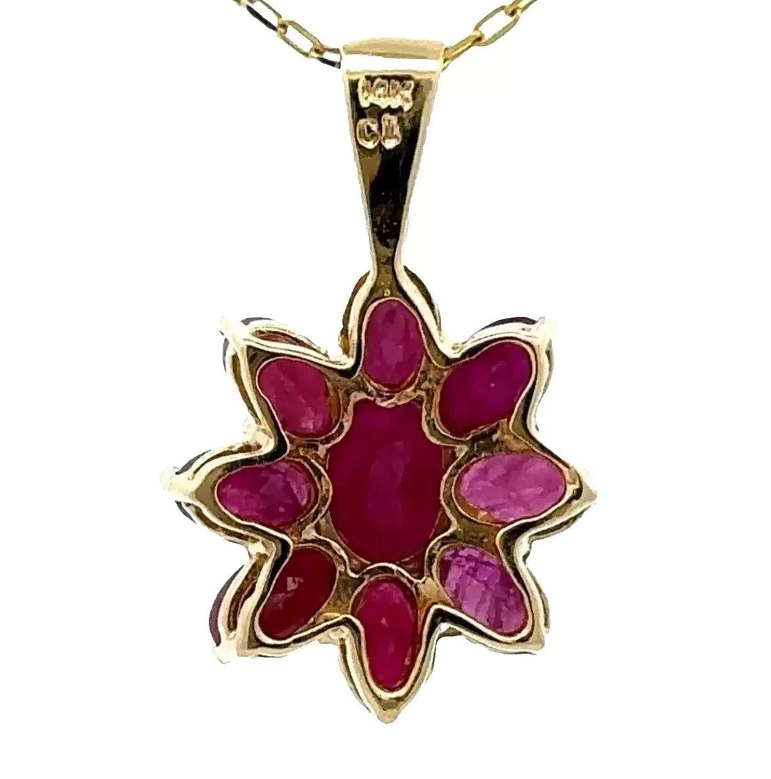 14Ct Rose Gold Faceted Ruby Pendant