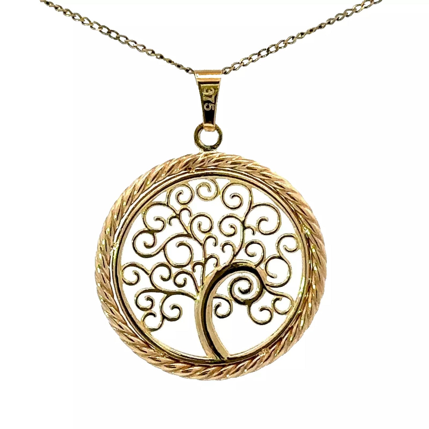 9Ct Two-Toned Gold Tree of Life Charm Pendant