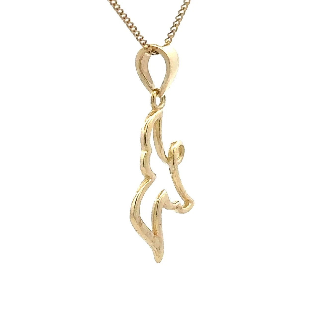 9Ct Yellow Gold Open Angel Pendant