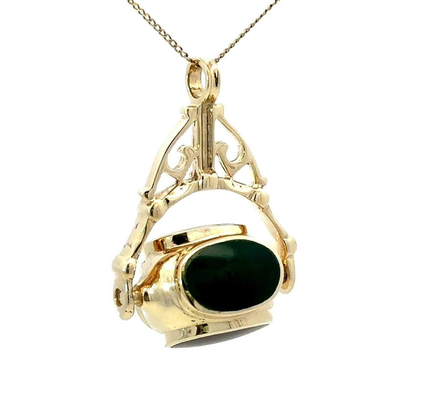 9Ct Yellow Gold Vintage Victorian Era 4 Stone Swivel Pendant