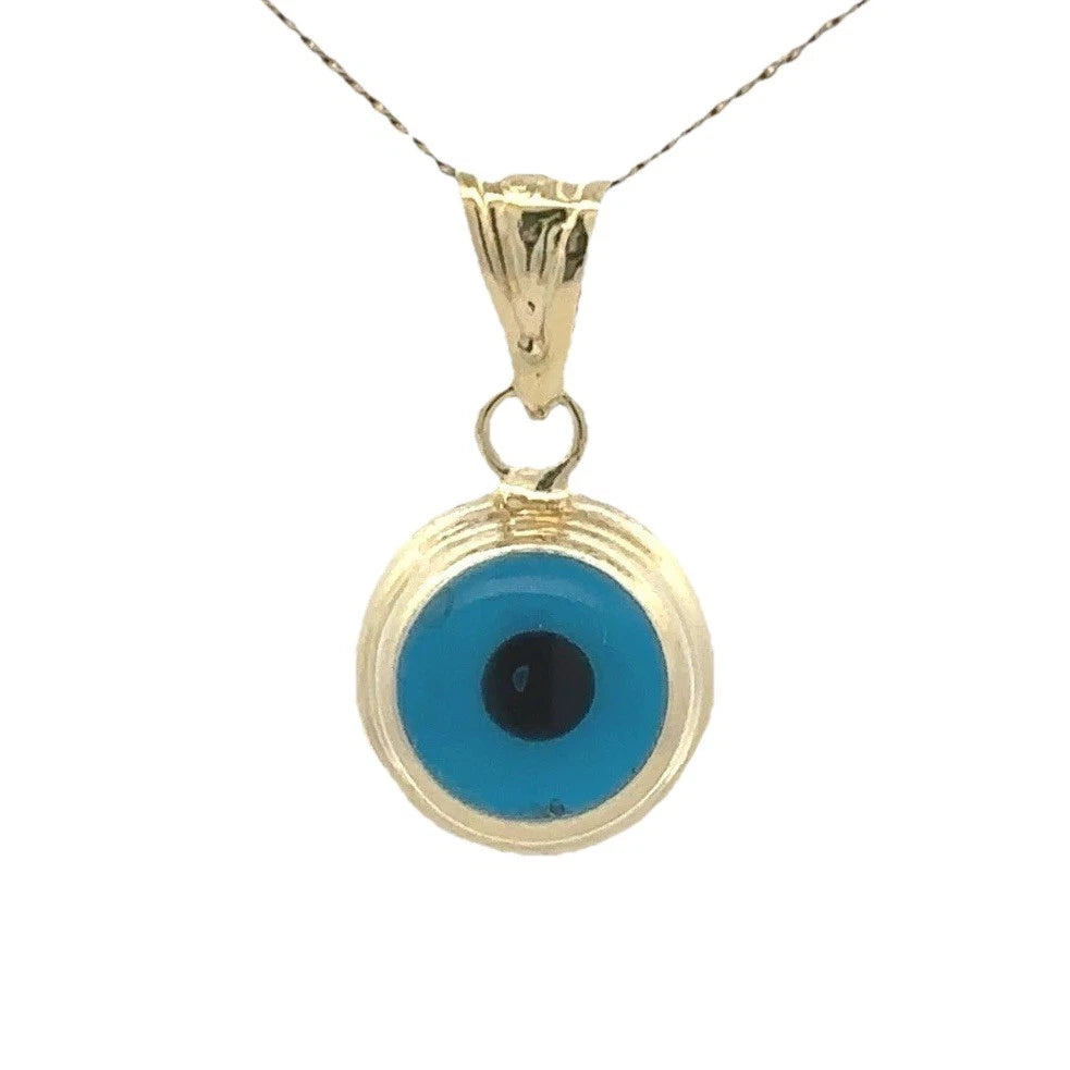 14Ct Yellow Gold Resin Evil Eye Pendant