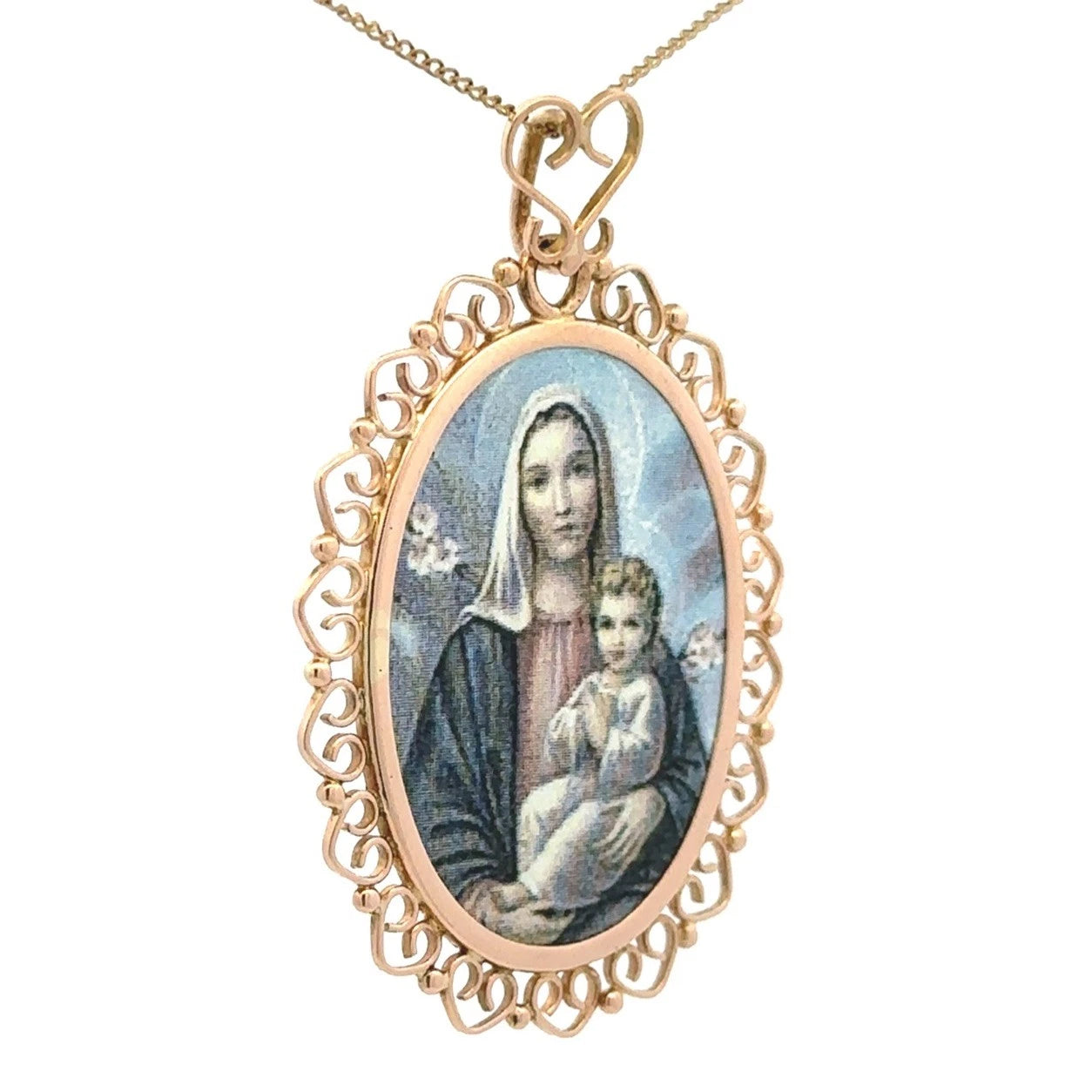14Ct Yellow Gold Mary Pendant