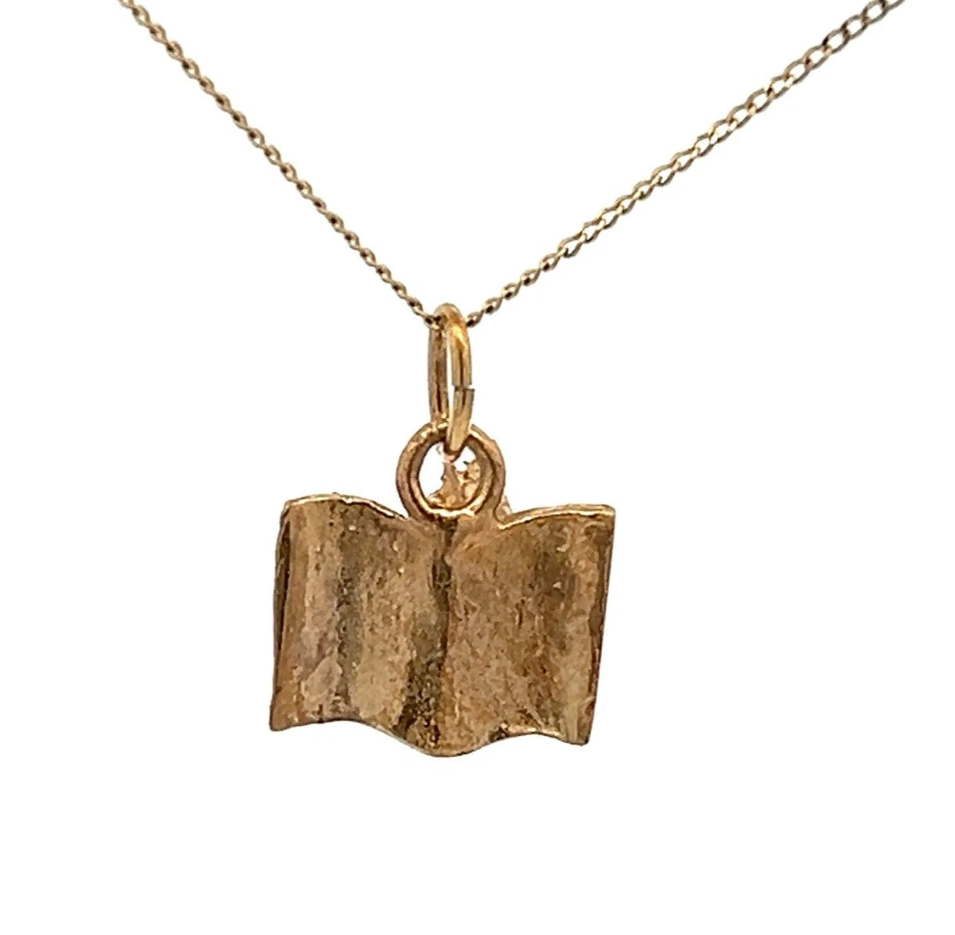 9Ct Yellow Gold Vintage Bookworm Charm Pendant