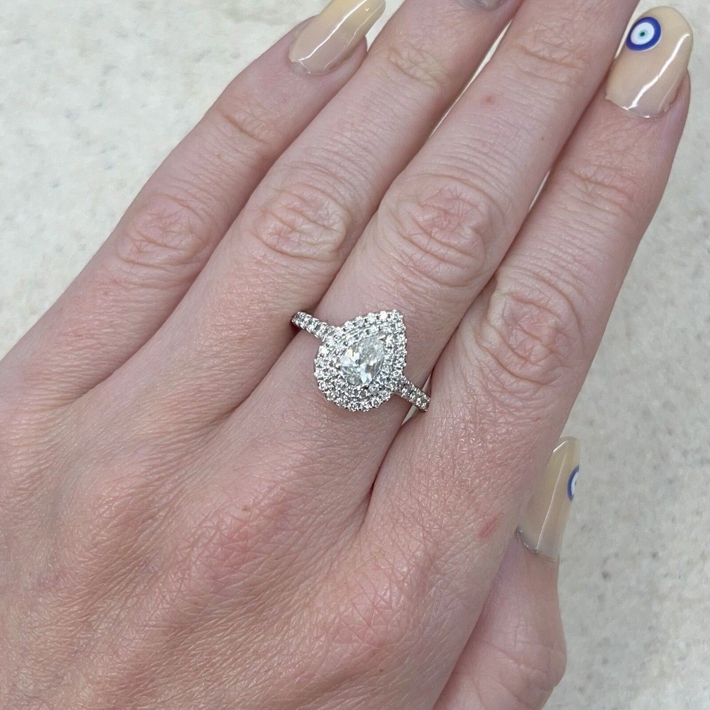 14Ct White Gold 1.21 Carat TW Diamond & Pink Sapphire Accent Engagement Ring