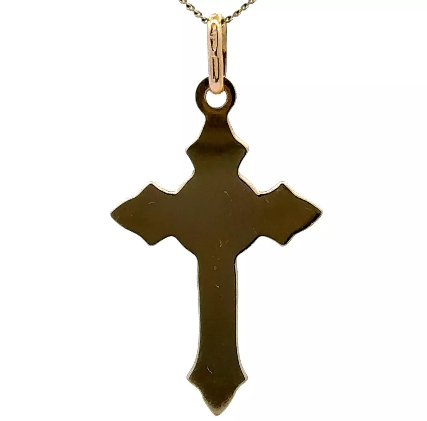 9Ct Yellow Gold Ornate Crucifix Charm Pendant