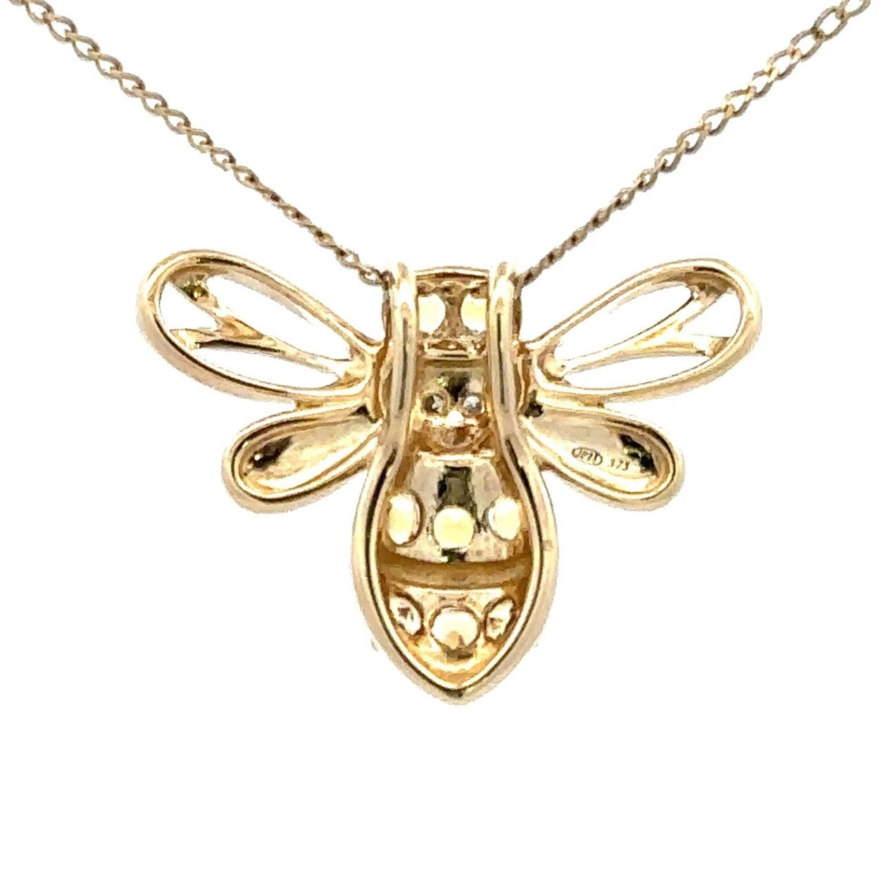 9Ct Yellow Gold Citrine & Diamond Bumblebee Slider Pendant