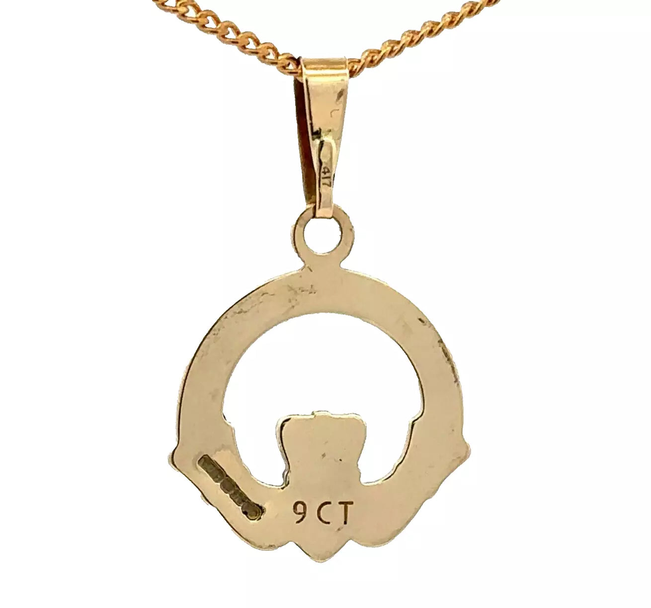 9Ct Yellow Gold Claddagh Pendant