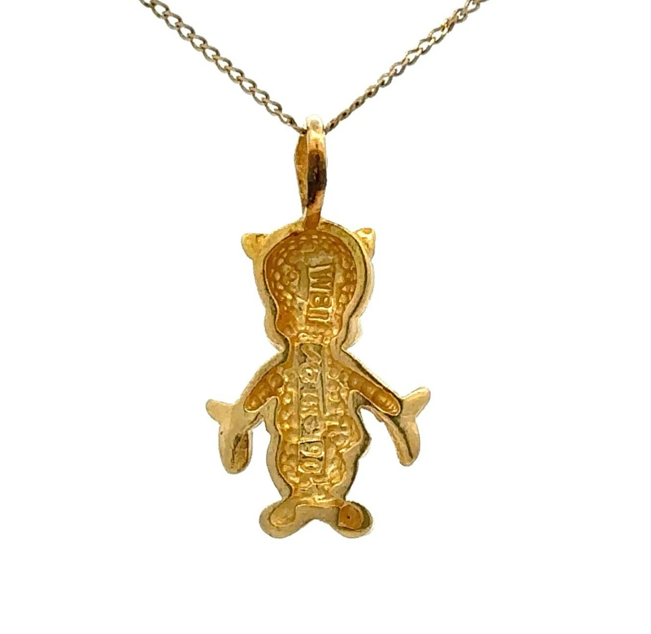 14Ct Yellow Gold Vintage Looney Tunes Porky Pig Slider Charm Pendant