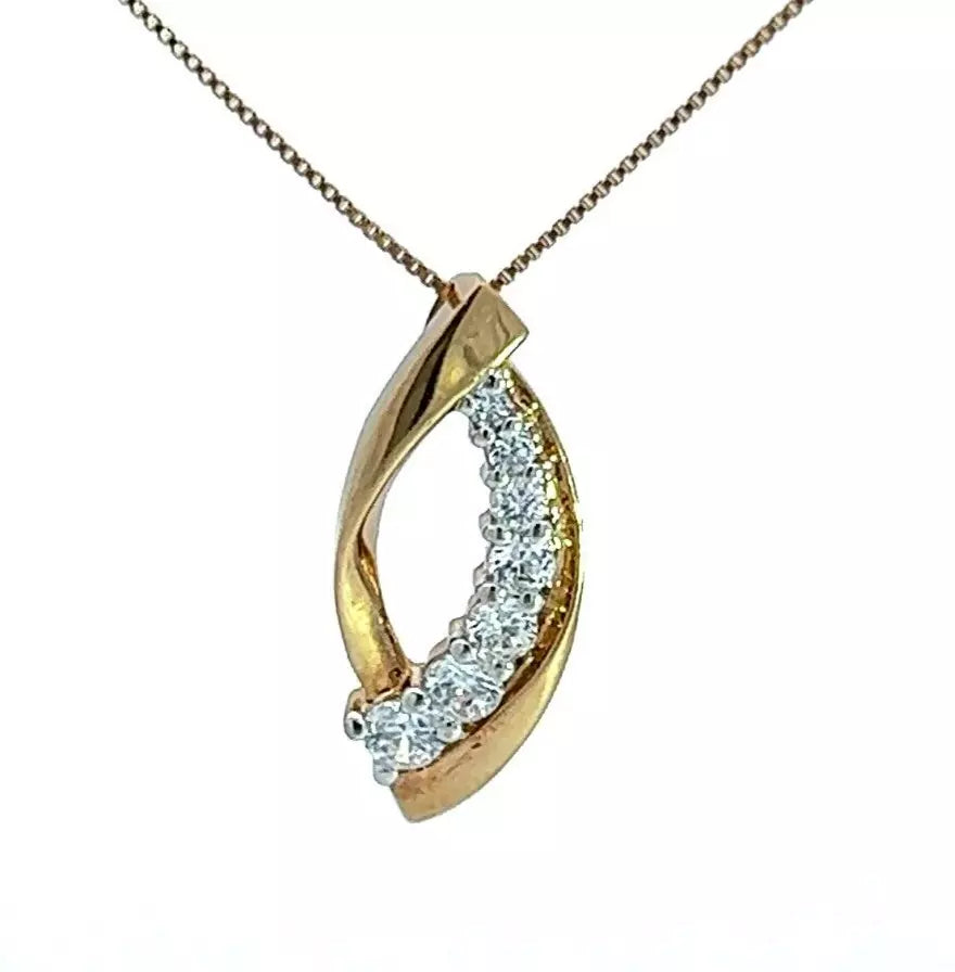 9Ct Yellow Gold CZ Statement Pendant