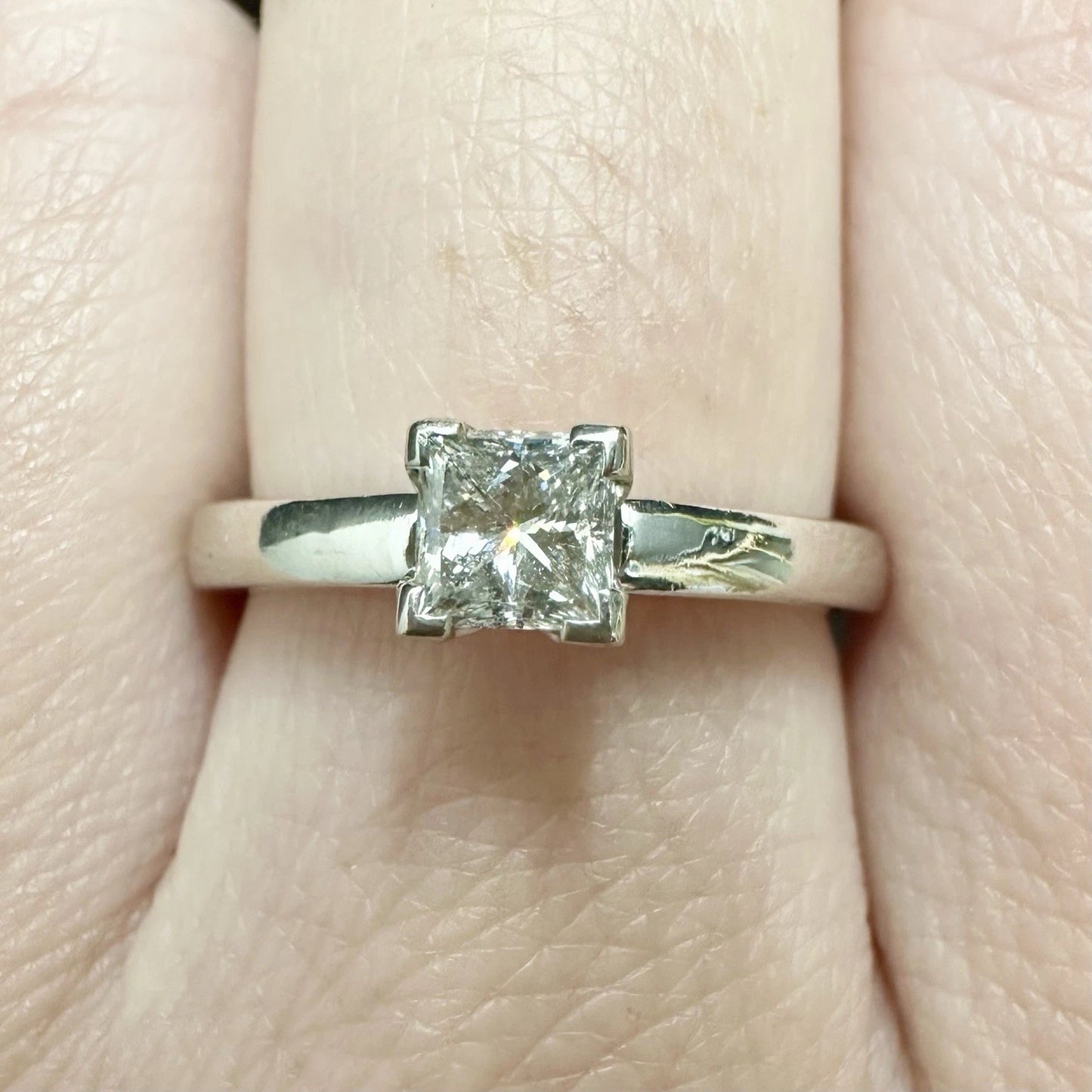 Platinum Princess Cut Diamond Solitaire Ring
