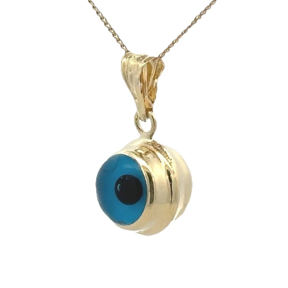 14Ct Yellow Gold Resin Evil Eye Pendant