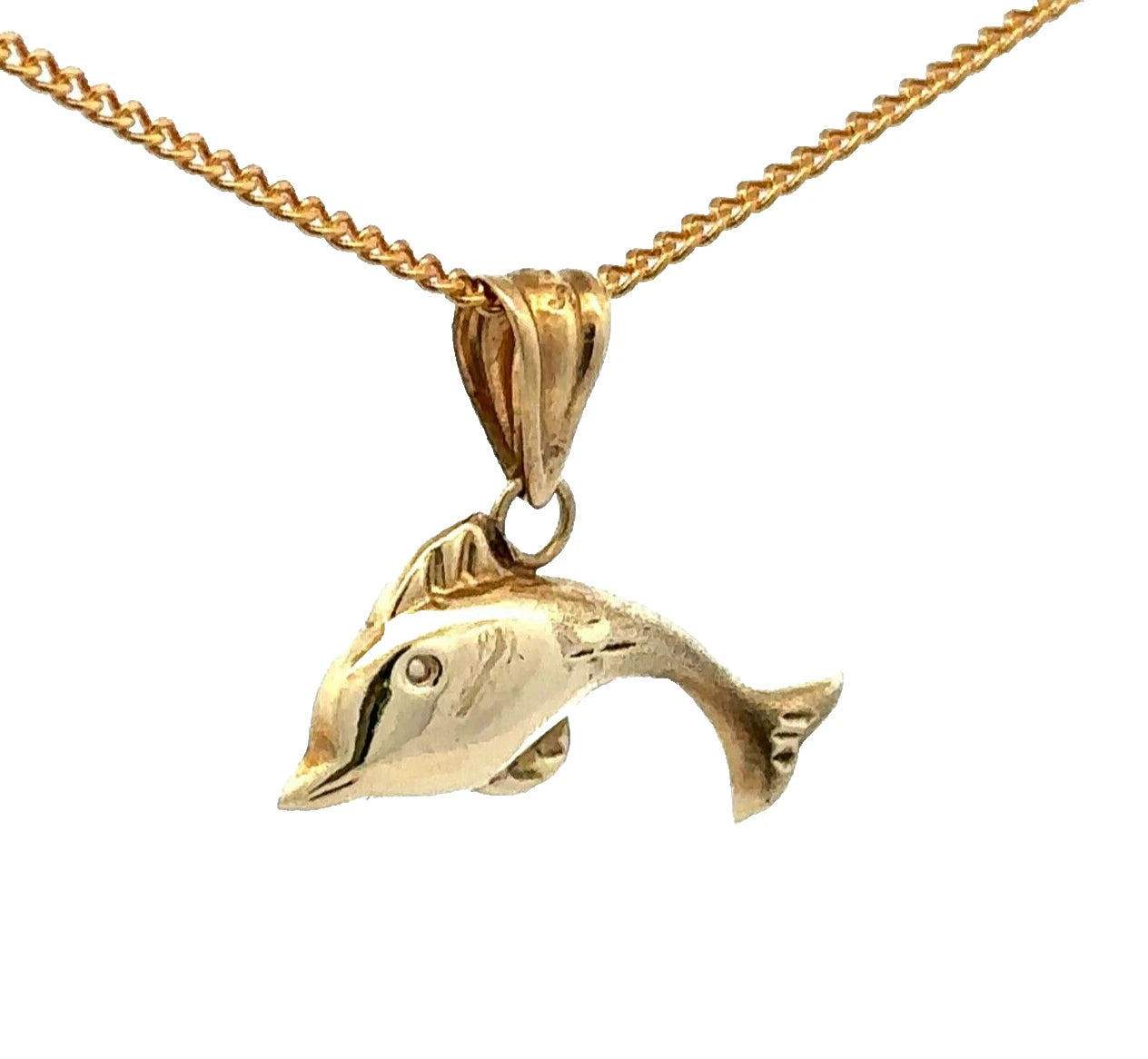 9Ct Yellow Gold Vintage Dolphin Pendant