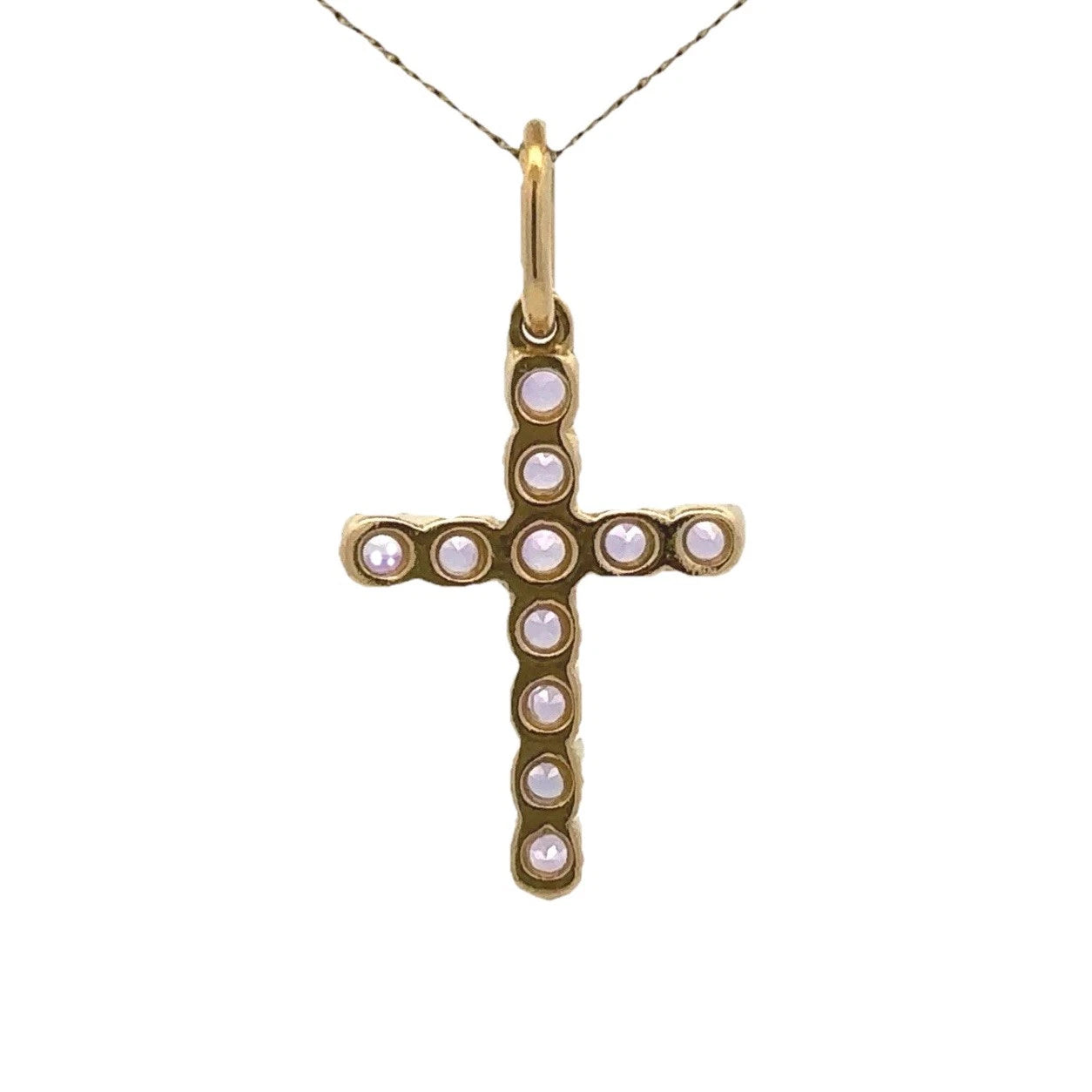 18Ct Yellow Gold Amethyst Cross Pendant