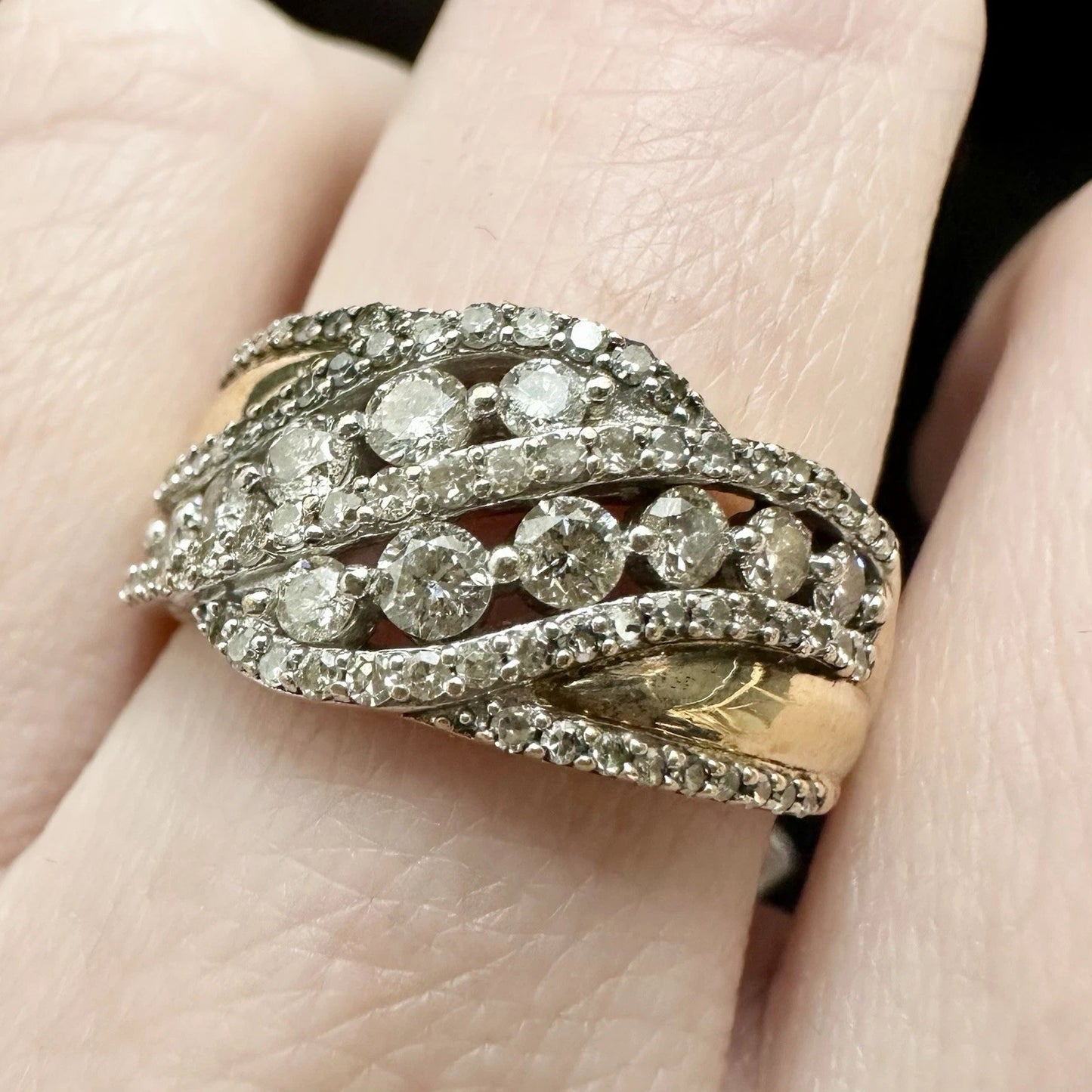 10Ct Yellow Gold Diamond Band Ring