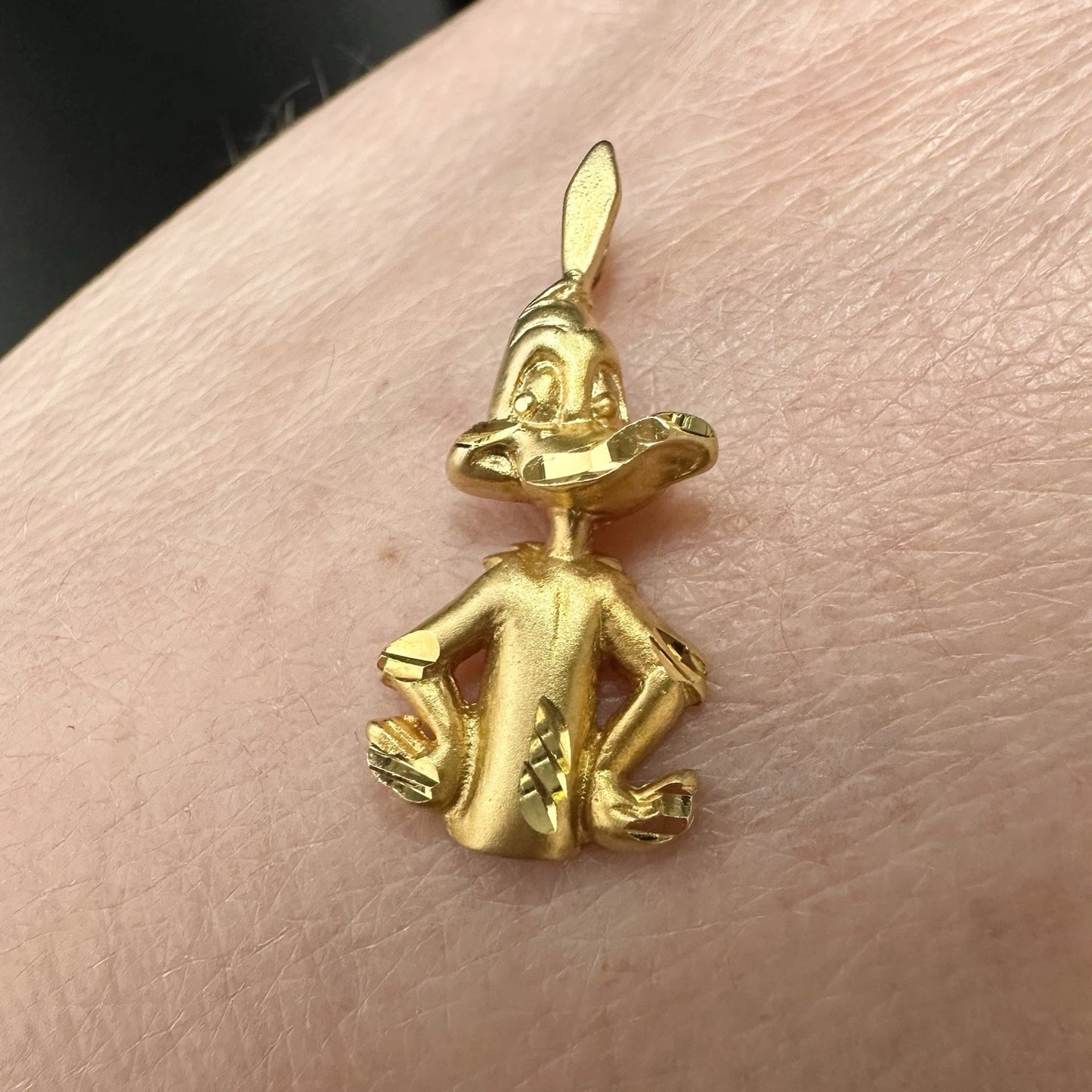 14Ct Yellow Gold Vintage Looney Tunes Daffy Duck Slider Charm Pendant