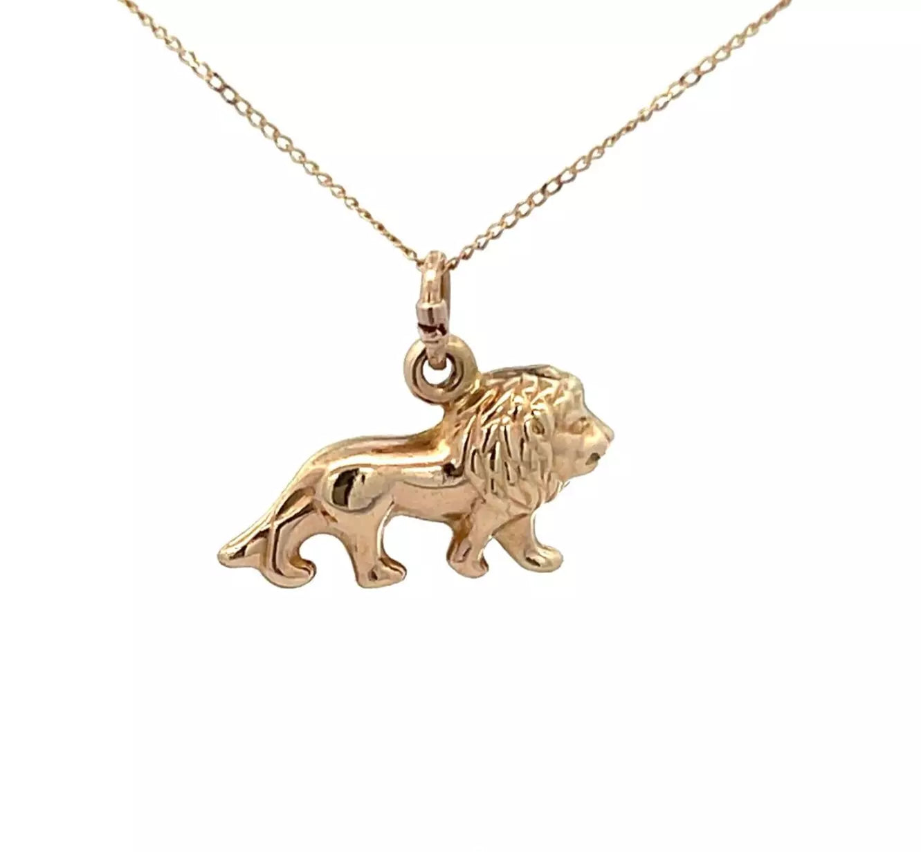 9Ct Yellow Gold Lion Charm Pendant