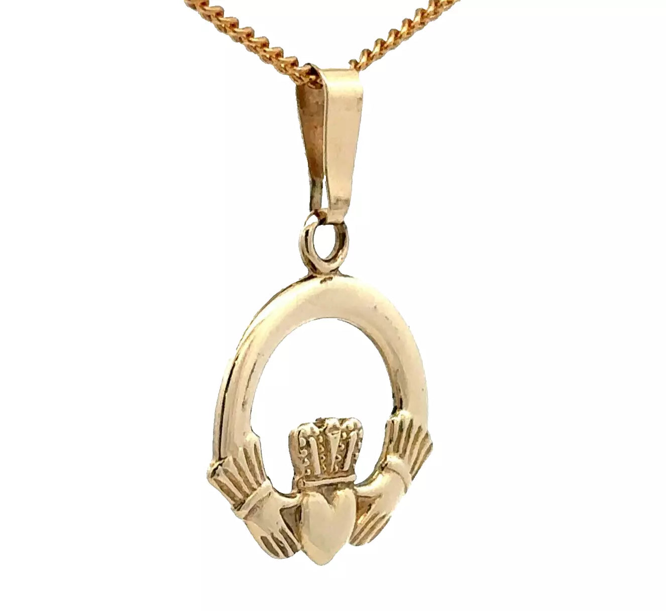 9Ct Yellow Gold Claddagh Pendant