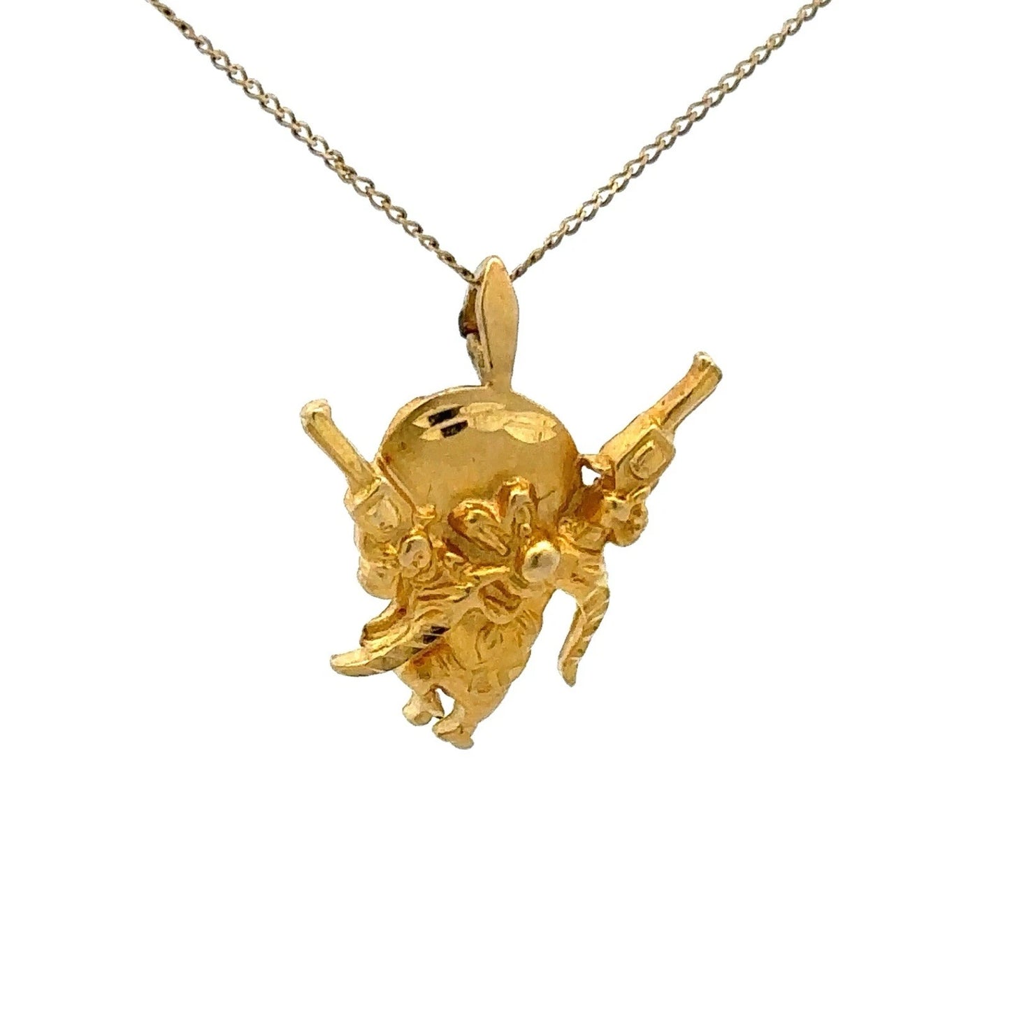 14Ct Yellow Gold Vintage Looney Tunes Yosemite Sam Slider Charm Pendant