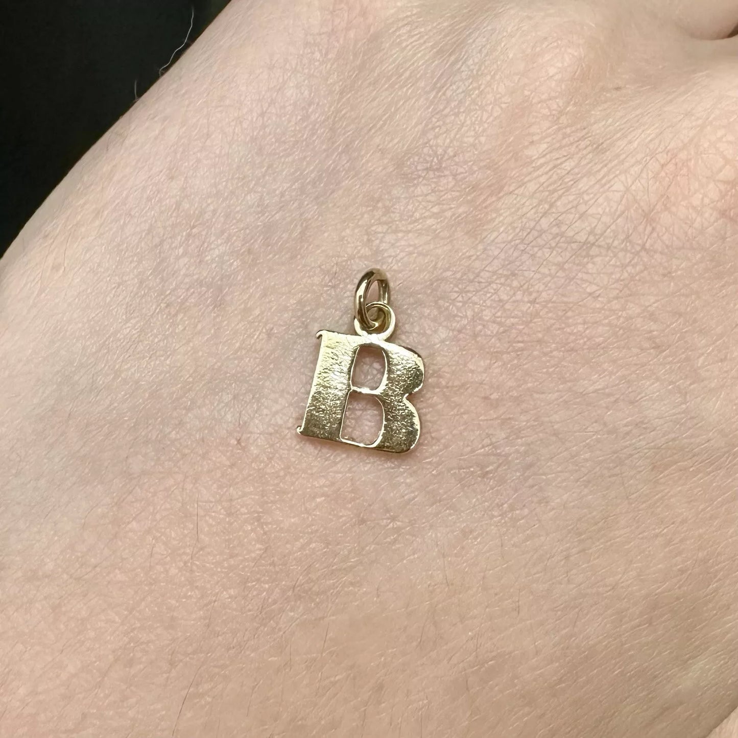 9Ct Yellow Gold 'B' Initial Charm Pendant