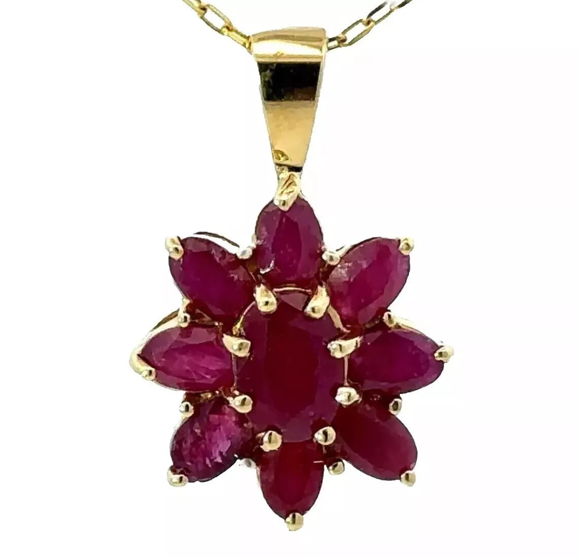 14Ct Rose Gold Faceted Ruby Pendant