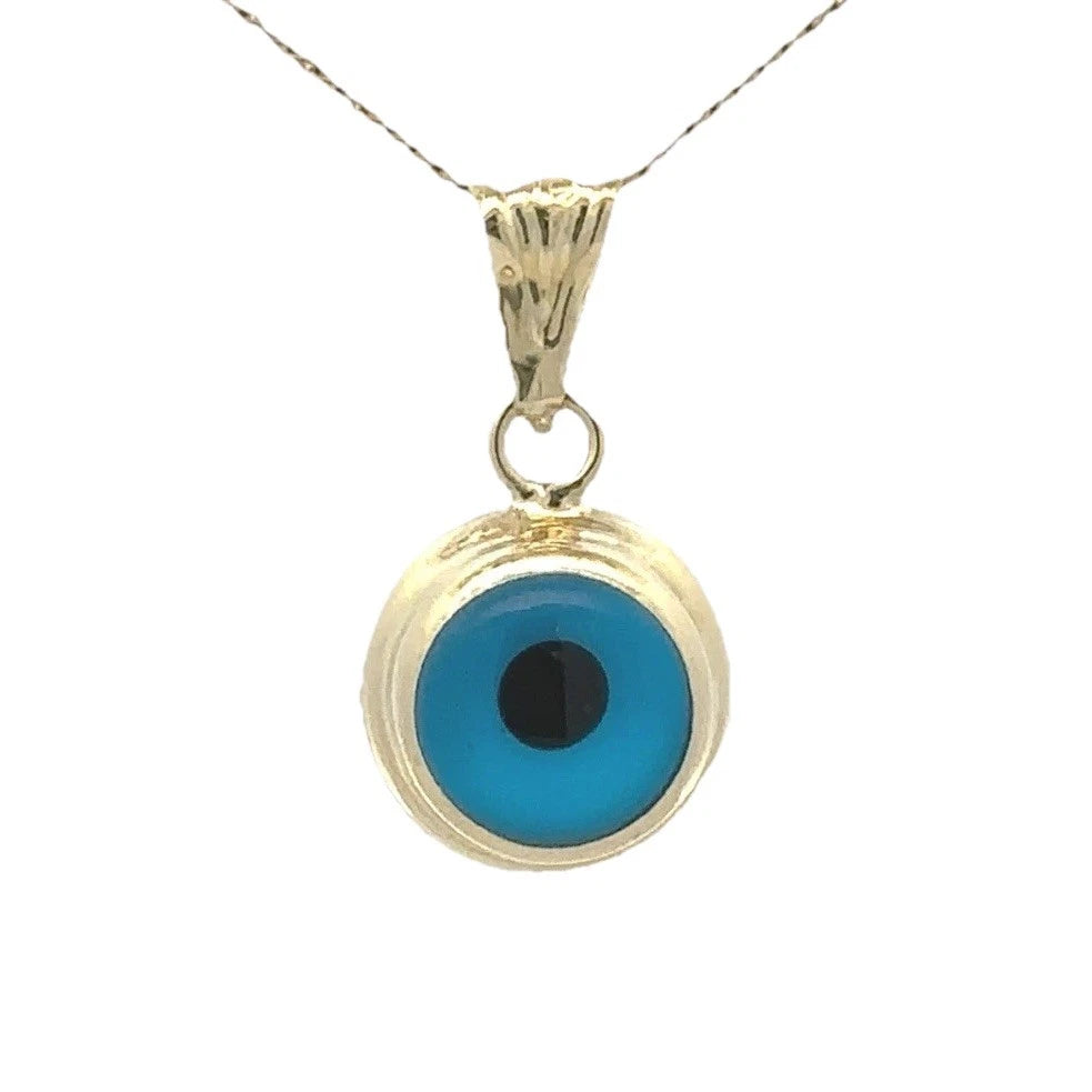 14Ct Yellow Gold Resin Evil Eye Pendant