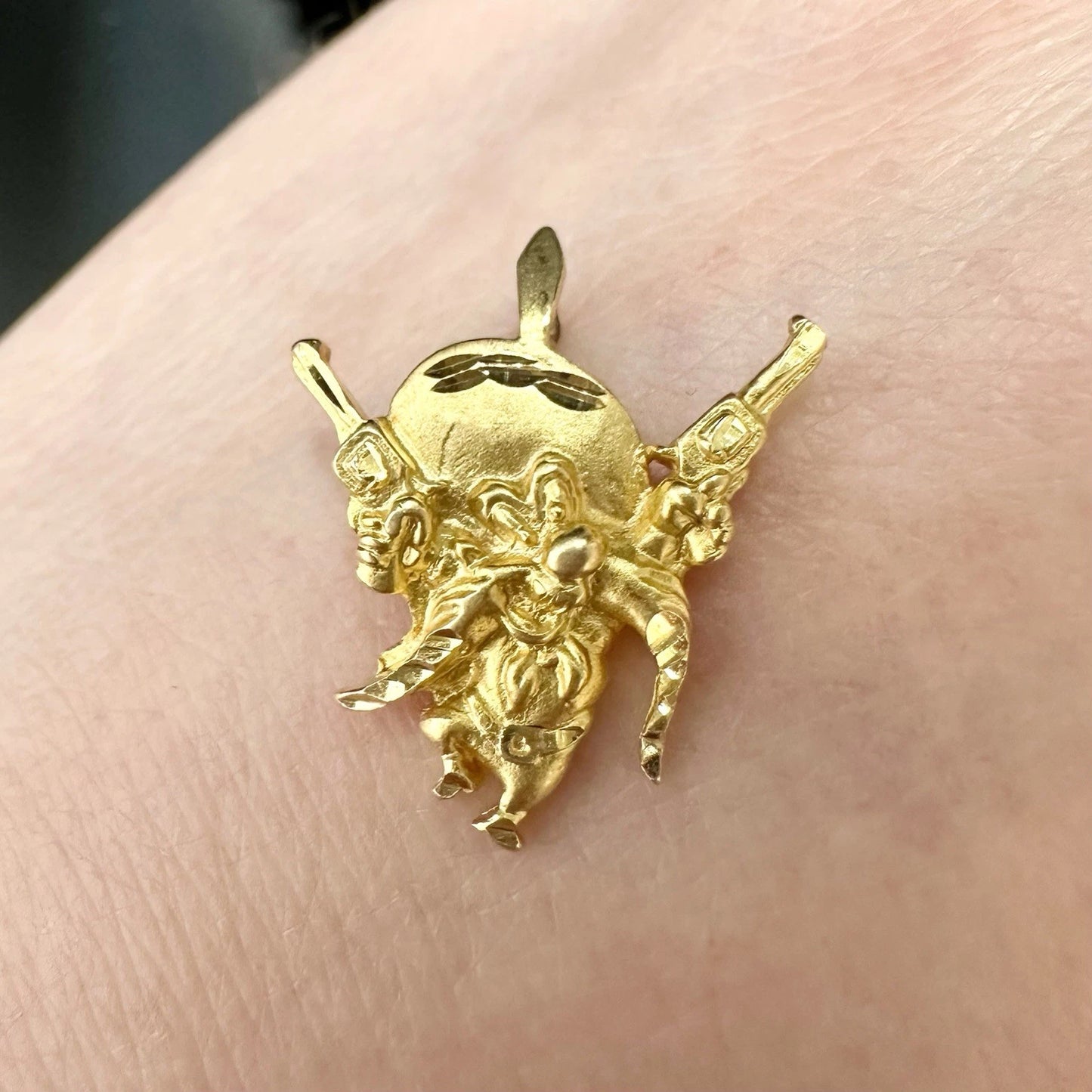 14Ct Yellow Gold Vintage Looney Tunes Yosemite Sam Slider Charm Pendant