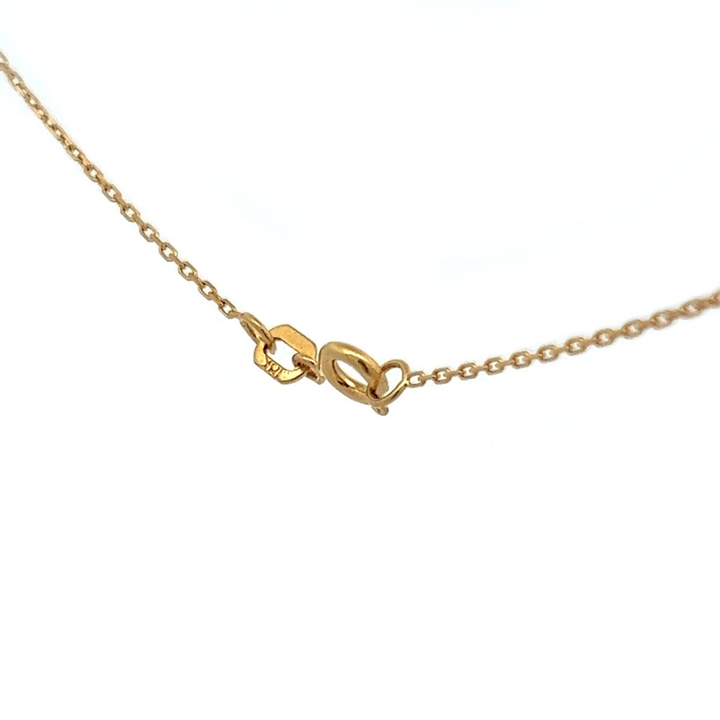 18Ct Yellow Gold Turquoise and CZ Infinity 45cm Chain Necklace