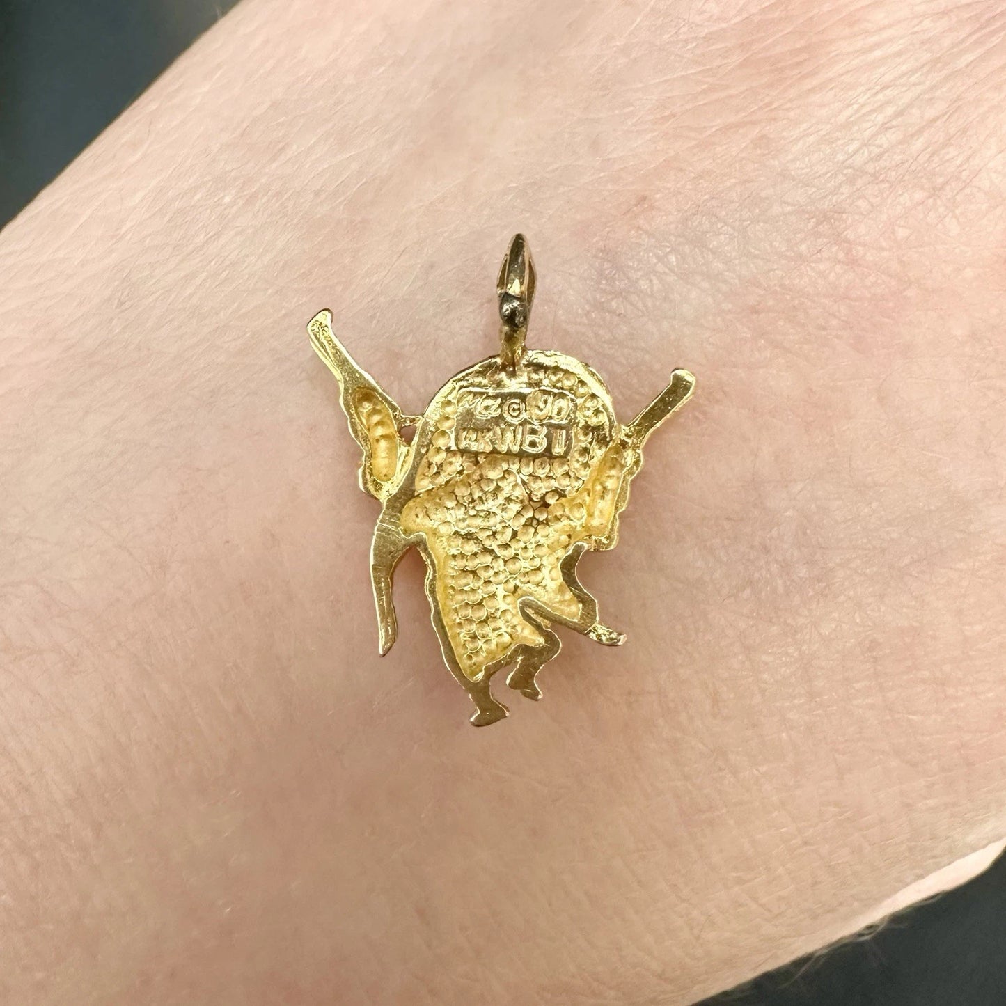 14Ct Yellow Gold Vintage Looney Tunes Yosemite Sam Slider Charm Pendant