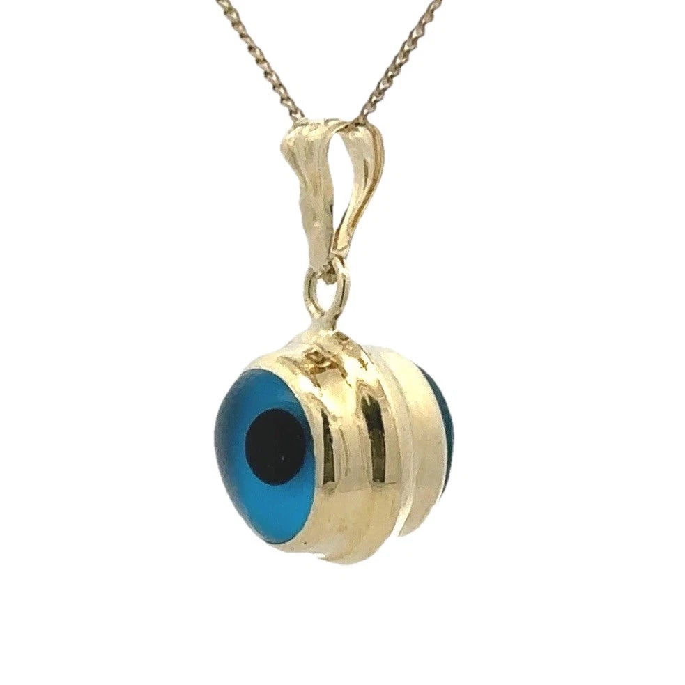14Ct Yellow Gold Resin Evil Eye Pendant