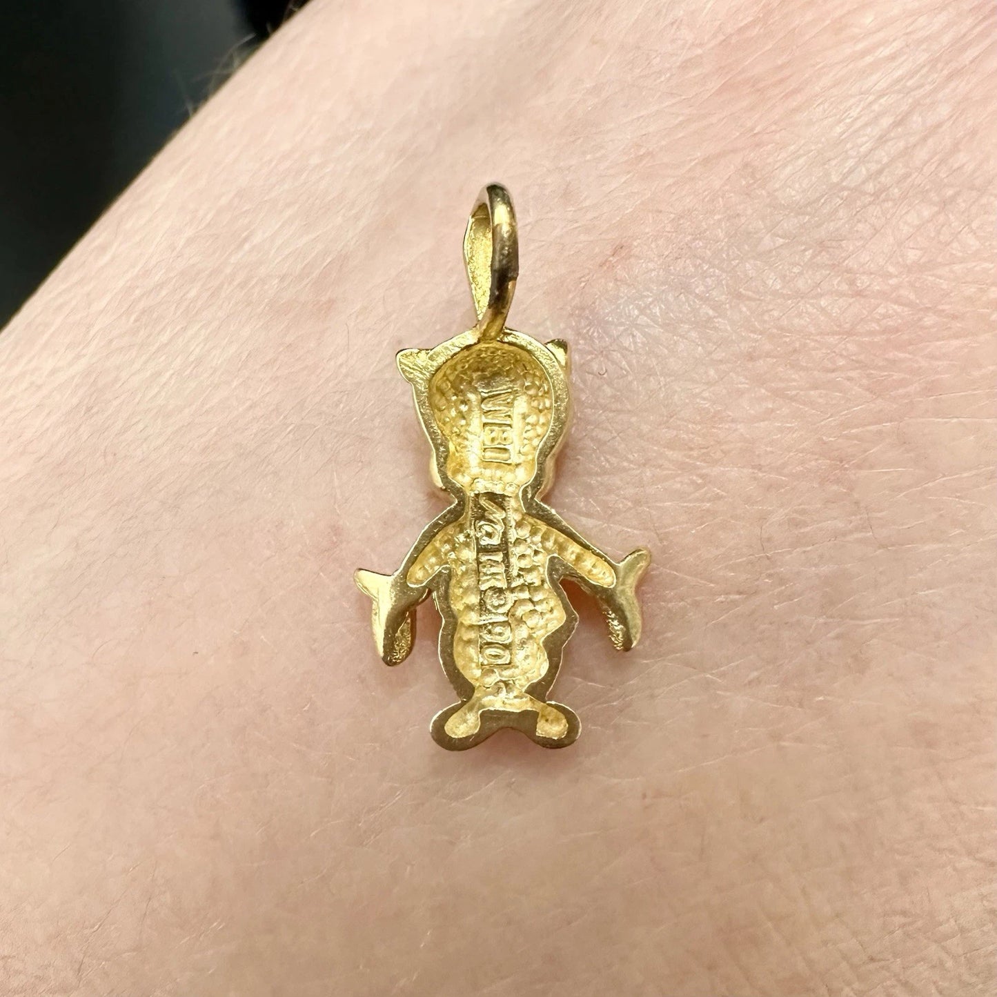 14Ct Yellow Gold Vintage Looney Tunes Porky Pig Slider Charm Pendant