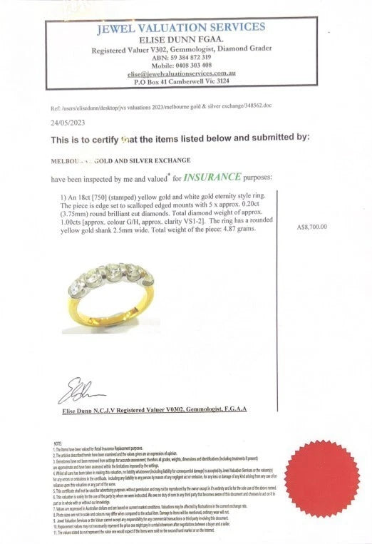 18Ct Yellow Gold Scalloped Edge Diamond Ring - Valuation Supplied