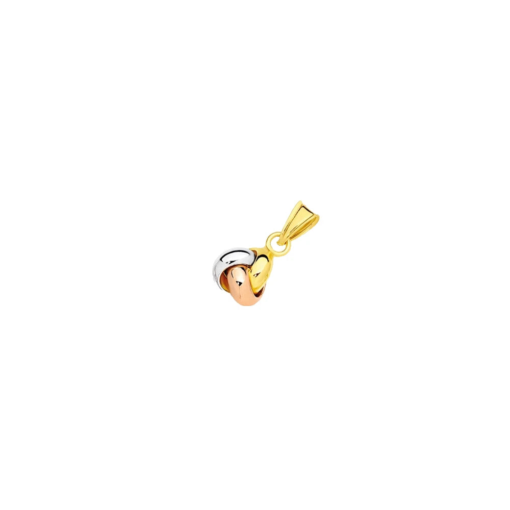 9Ct Tri-Tone Gold Love Knot Pendant
