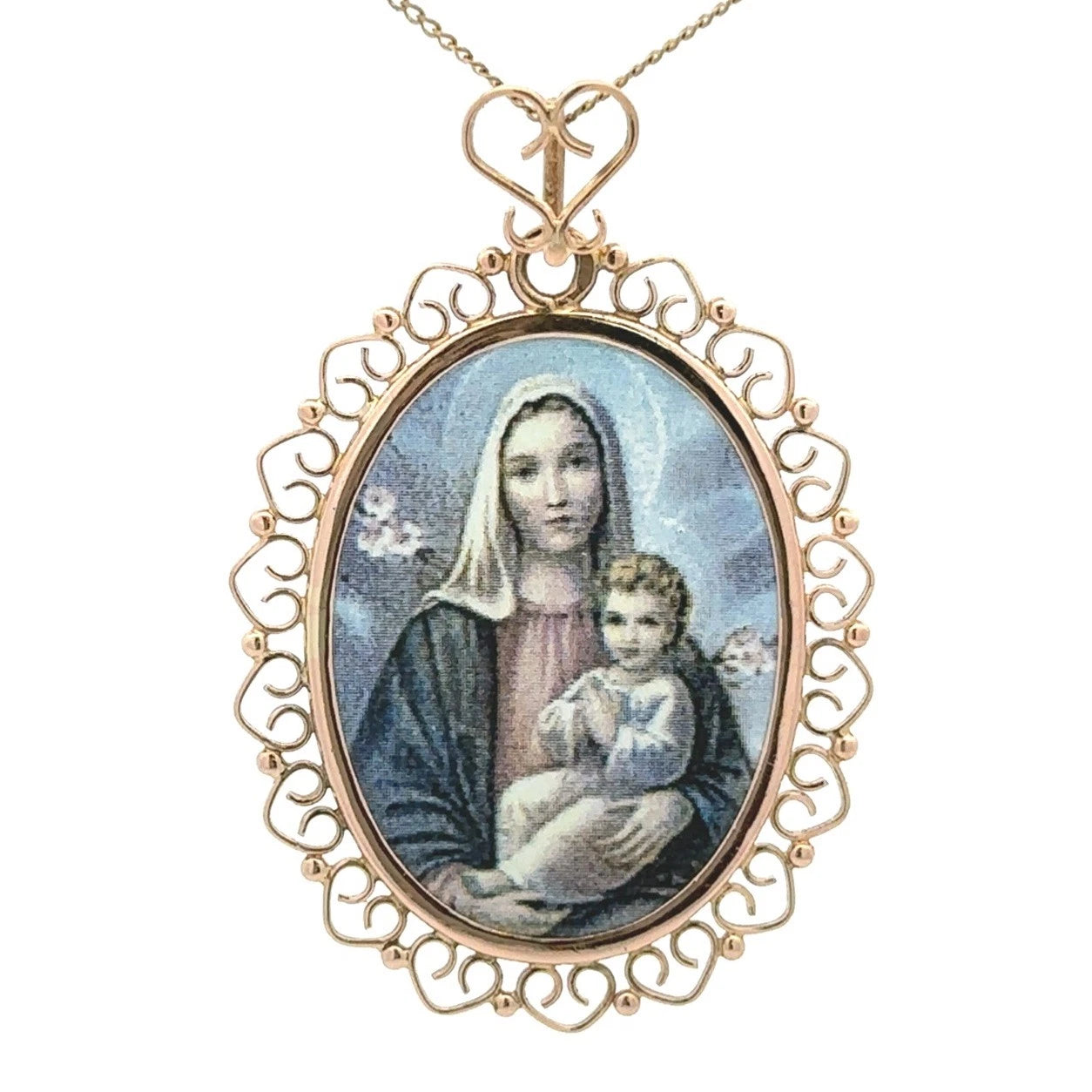 14Ct Yellow Gold Mary Pendant