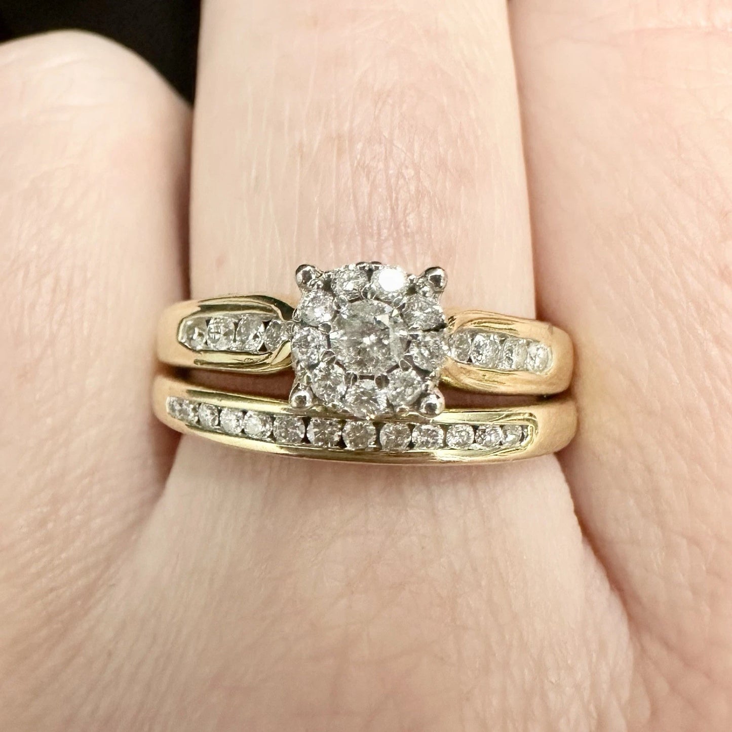 10Ct Yellow Gold 0.50 Carat TW Bridal Ring Set