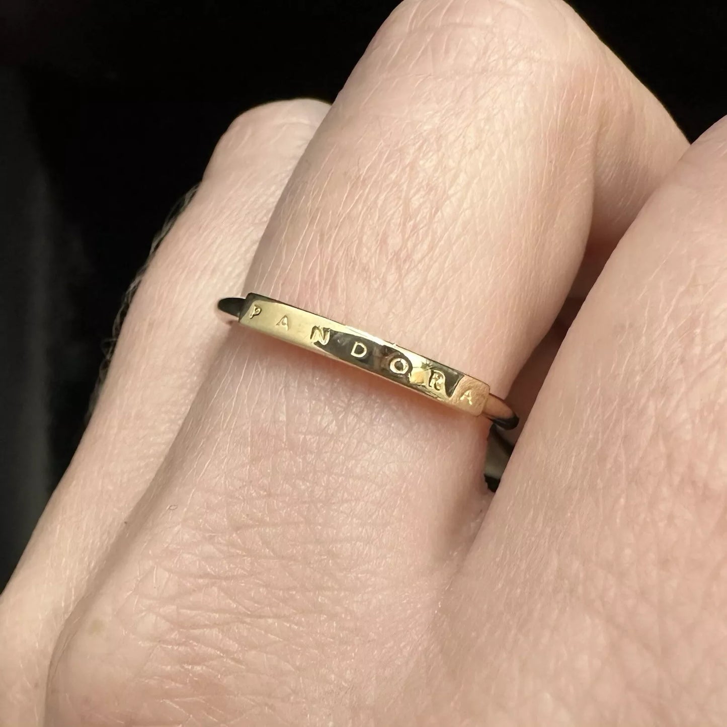 14Ct Yellow Gold Pandora Signature I-D Band Ring #152230C00 - Size 56 - Retired